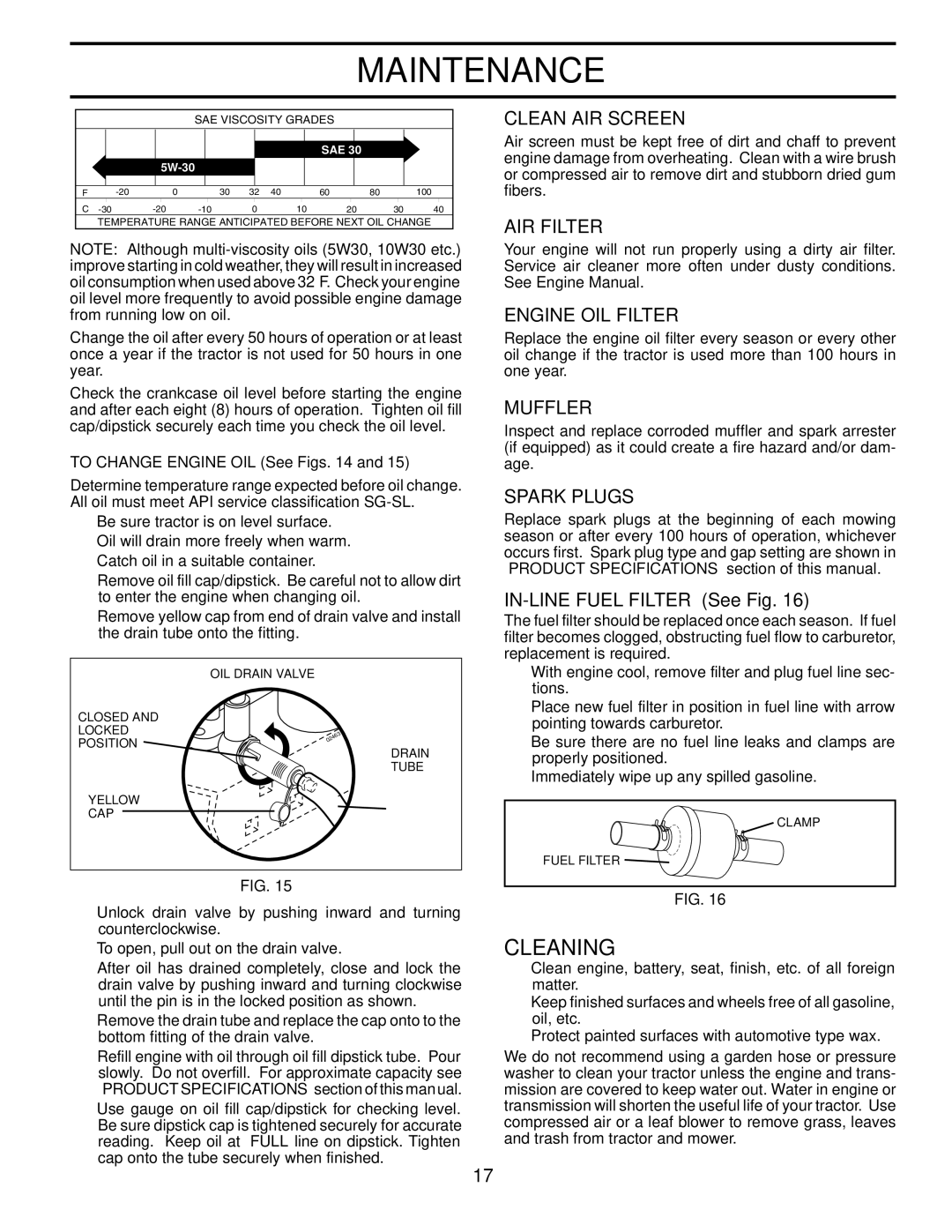 Husqvarna AP1720-E2 manual Cleaning 