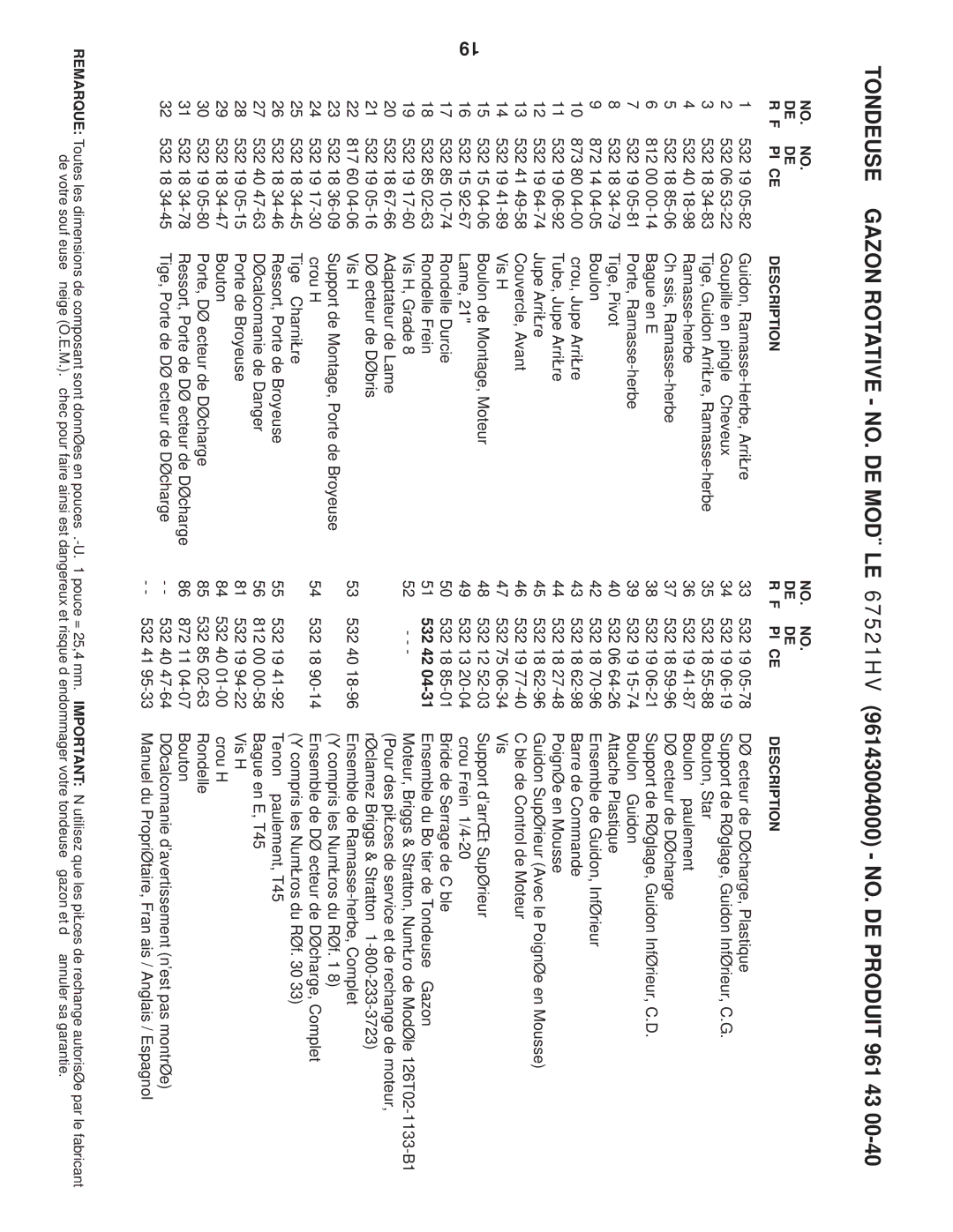 Husqvarna AP3000 owner manual Ensemble du Boîtier de Tondeuse à Gazon 