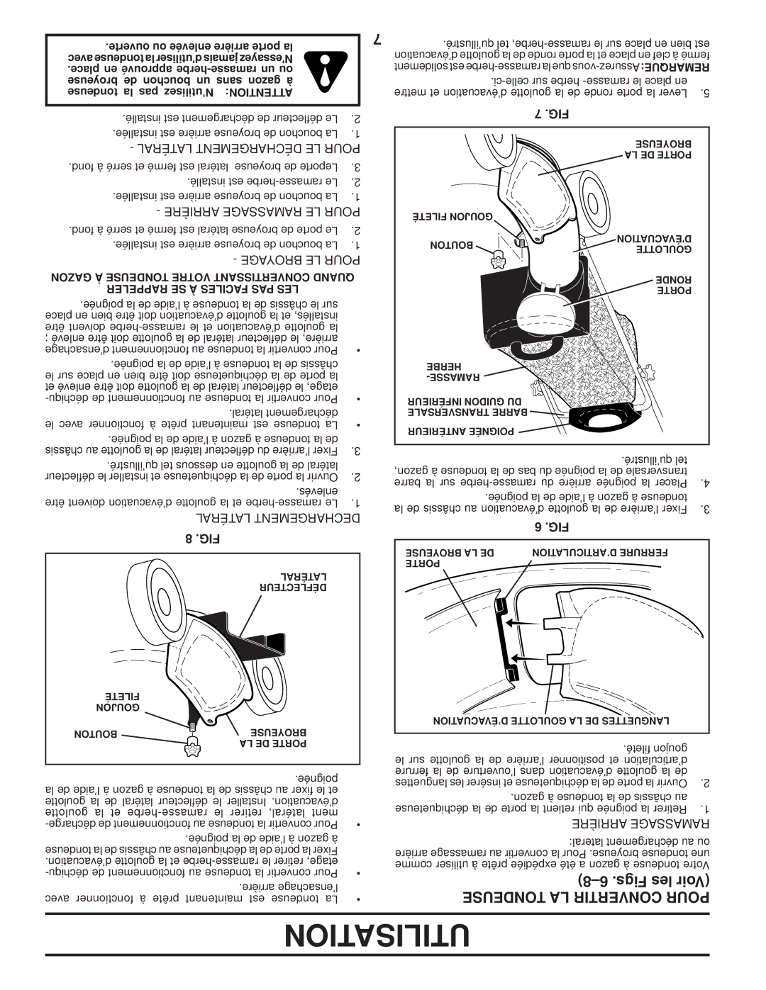 Husqvarna AP3000 owner manual Figs les Voir, Tondeuse LA Convertir Pour 