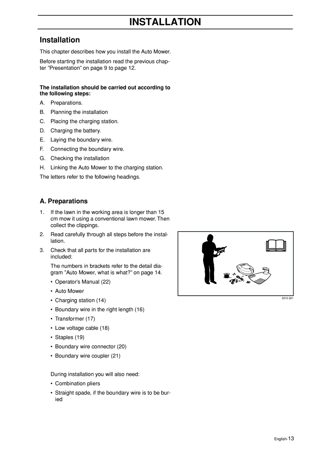 Husqvarna Auto Mower manual Installation, Preparations 