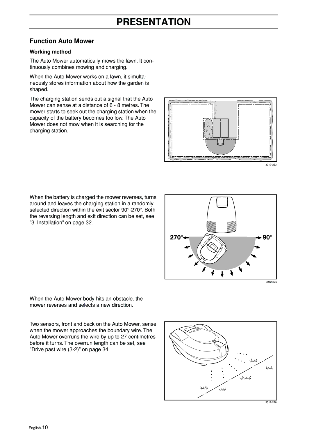 Husqvarna manual Function Auto Mower, Working method 