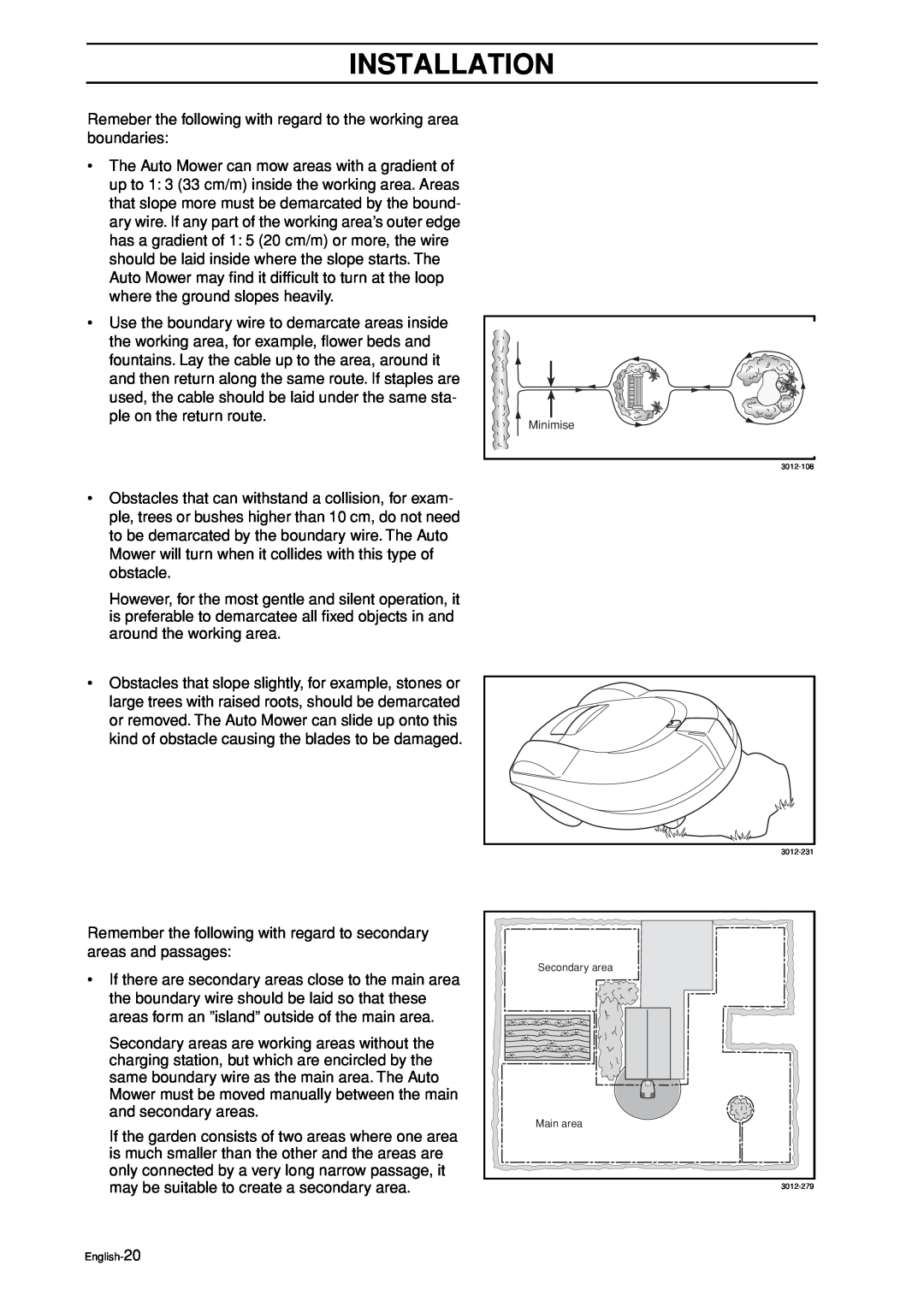 Husqvarna Auto Mower manual Installation, Remeber the following with regard to the working area boundaries 