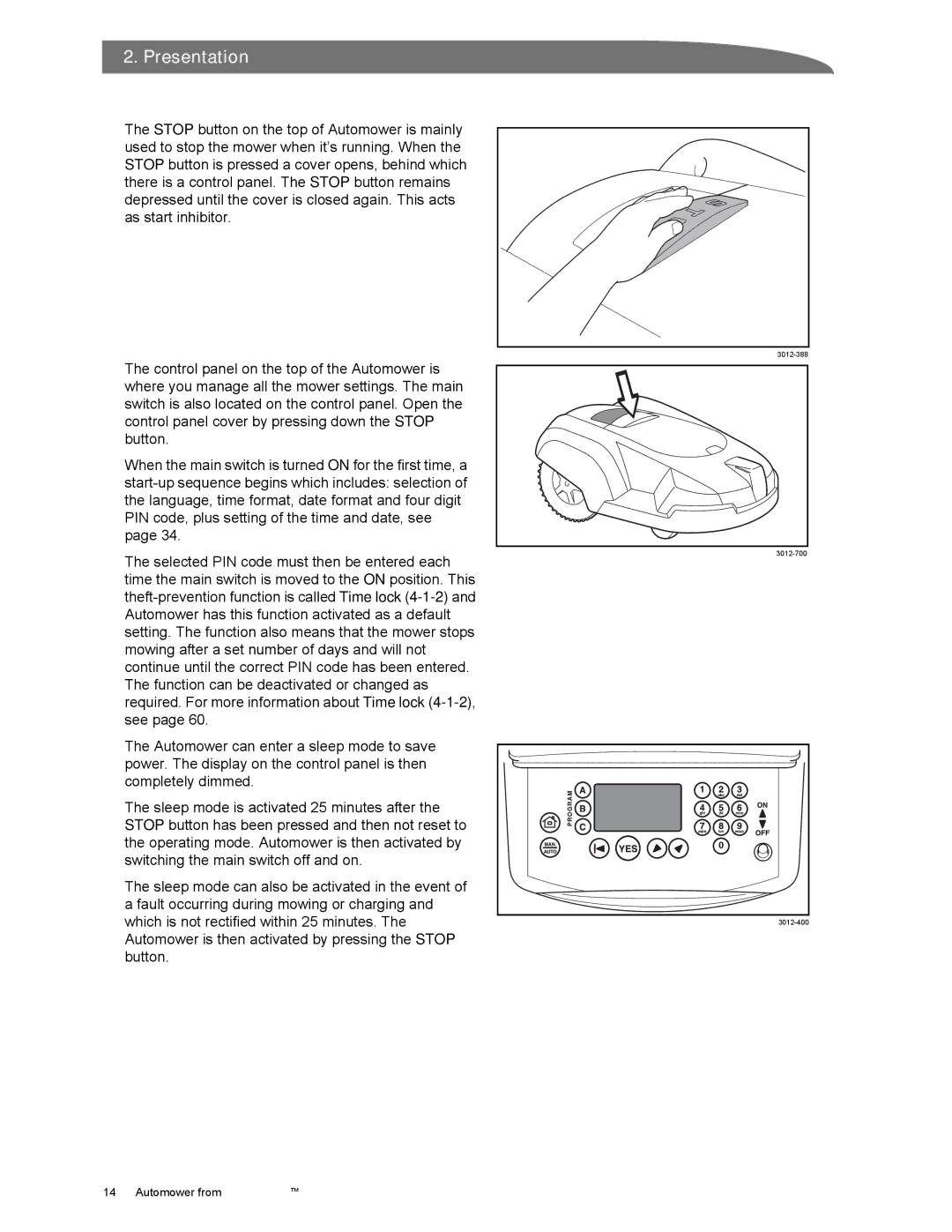 Husqvarna Automower manual 3012-388 3012-700 3012-400 