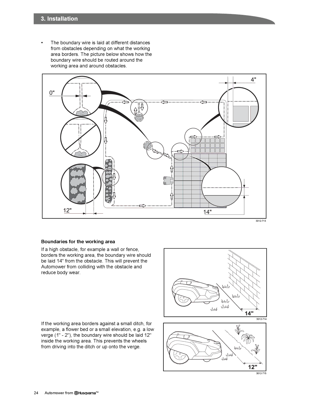 Husqvarna Automower manual Boundaries for the working area 