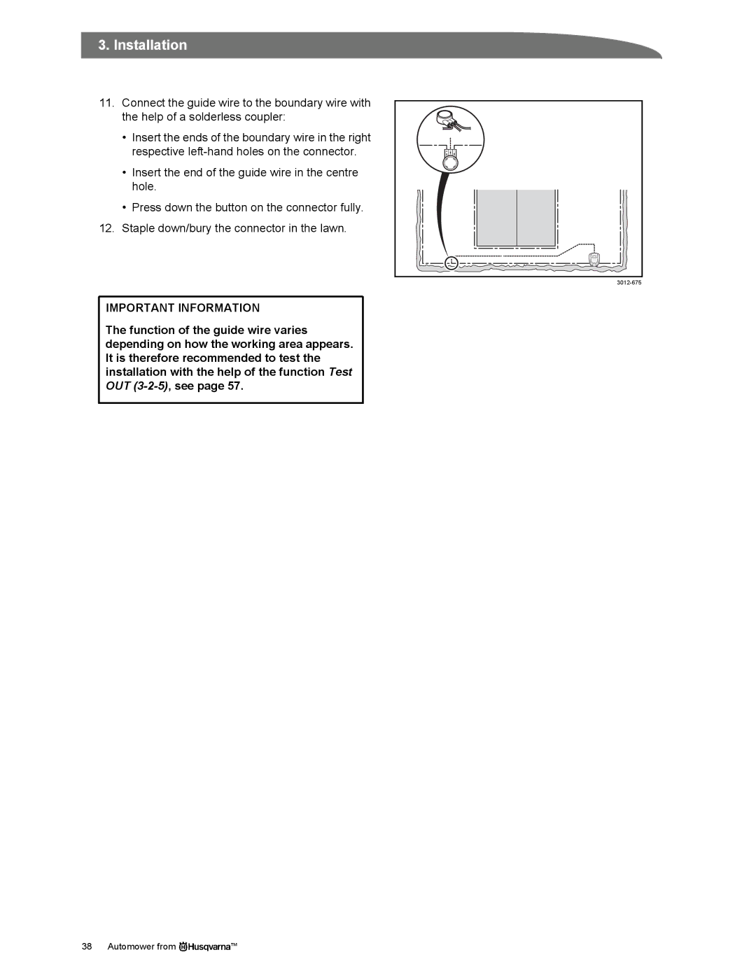 Husqvarna Automower manual 3012-675 