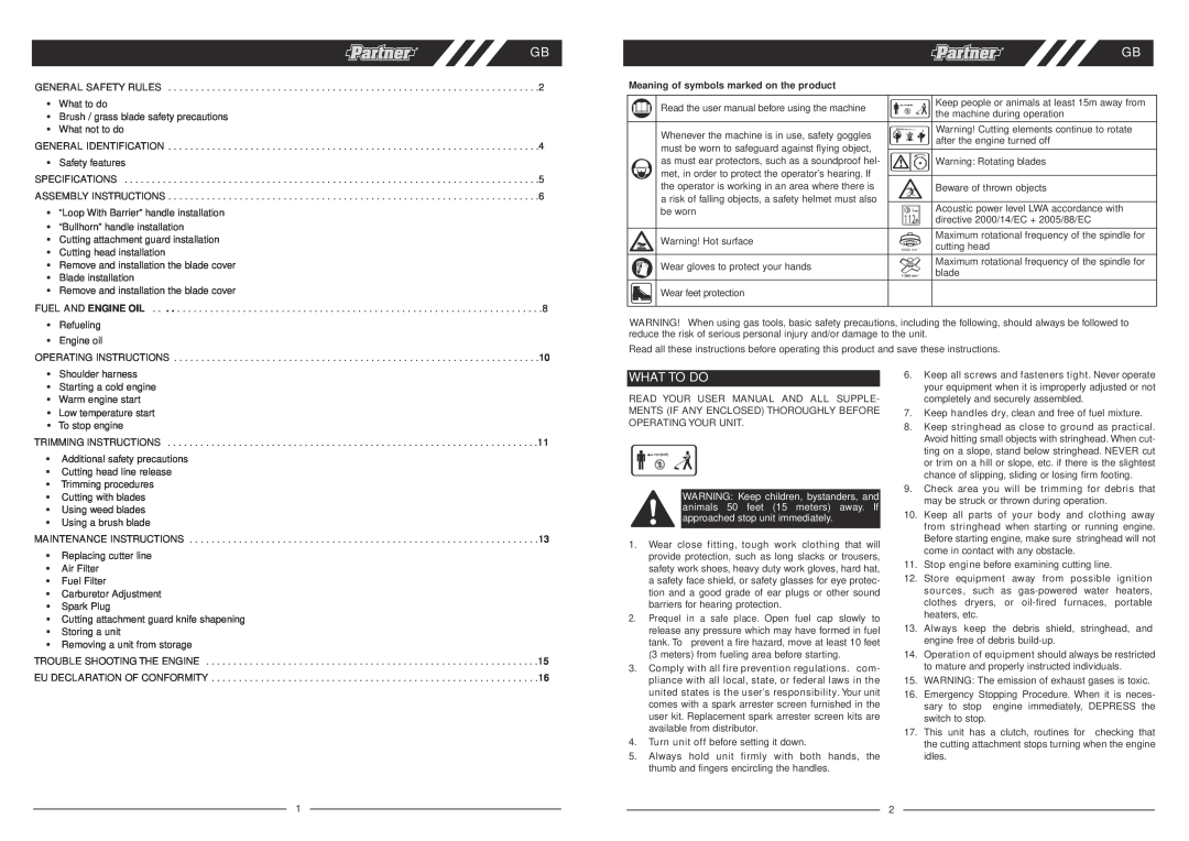 Husqvarna BC 435B, BC 435L, BJ2009 user manual What To Do, Meaning of symbols marked on the product 