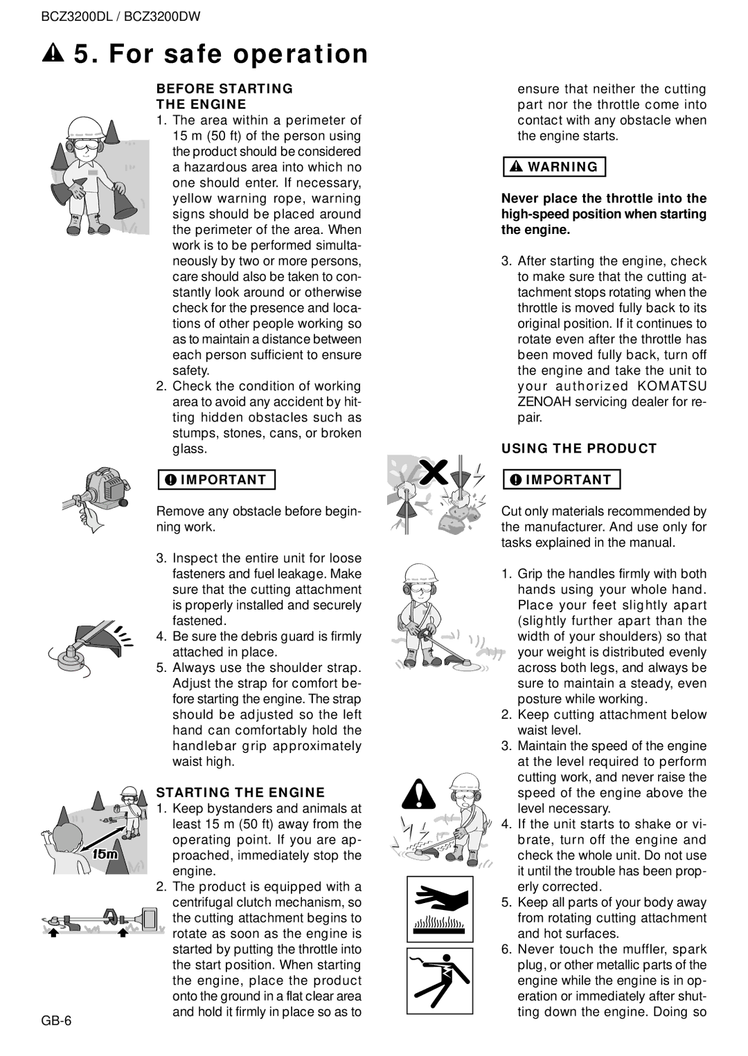 Husqvarna BCZ3200DL, BCZ3200DW owner manual Before Starting Engine, Starting the Engine, Using the Product 