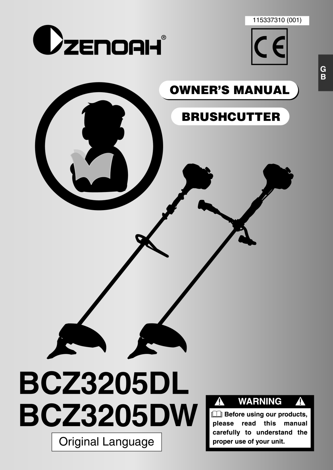 Husqvarna owner manual BCZ3205DL BCZ3205DW, Original Language, 115337310 