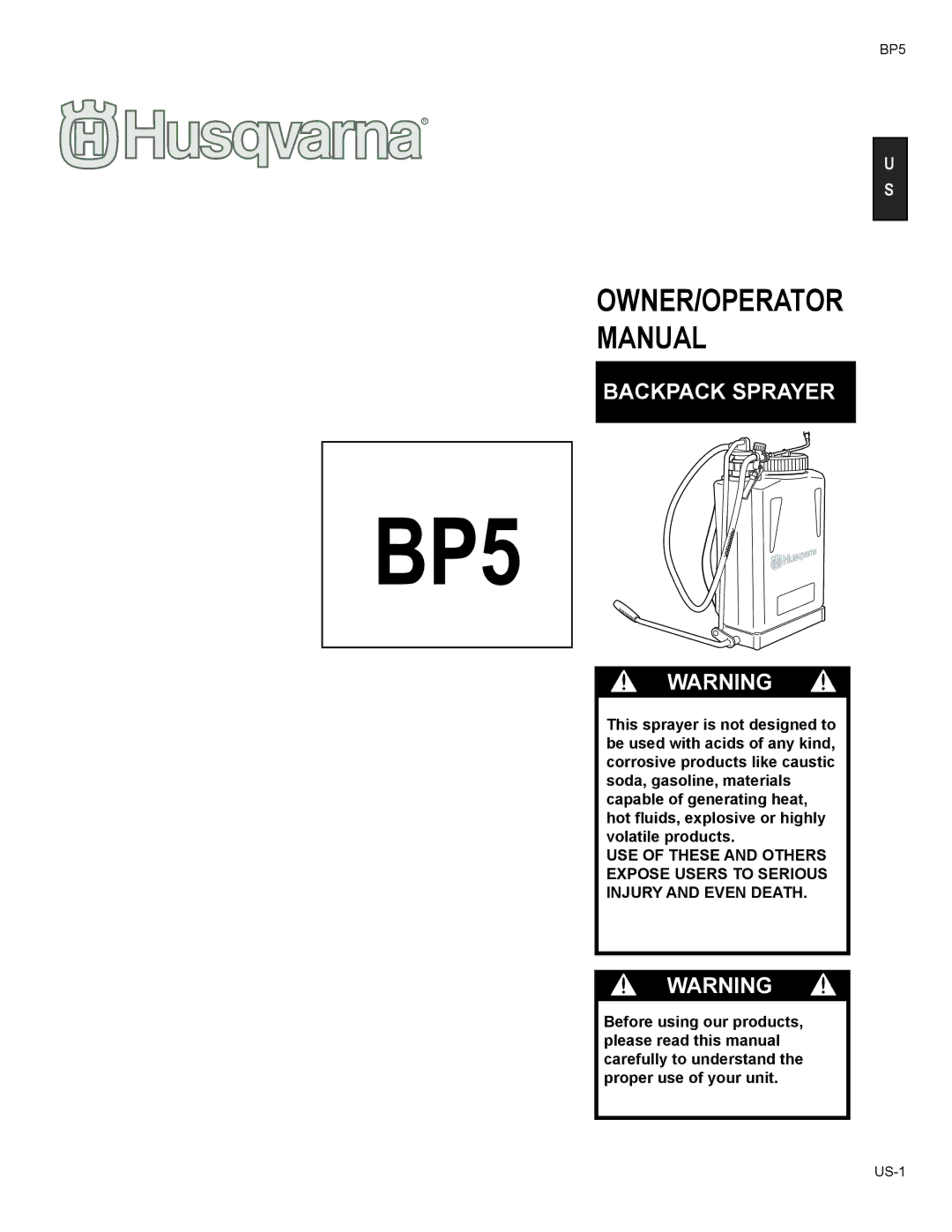 Husqvarna BP5 manual 