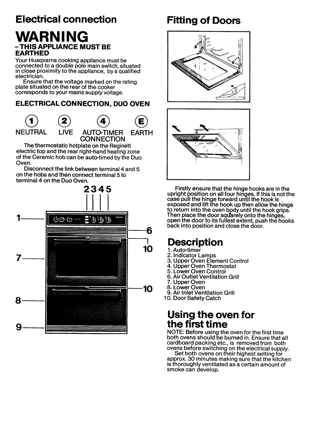 Husqvarna Built-in Oven manual 