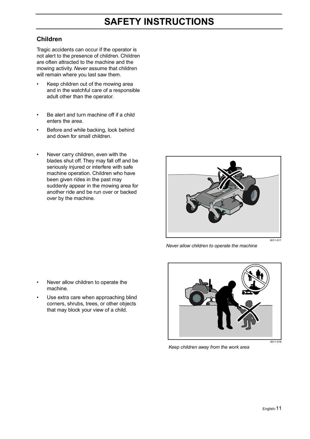 Husqvarna BZ 27, BZ 34 manual Children 