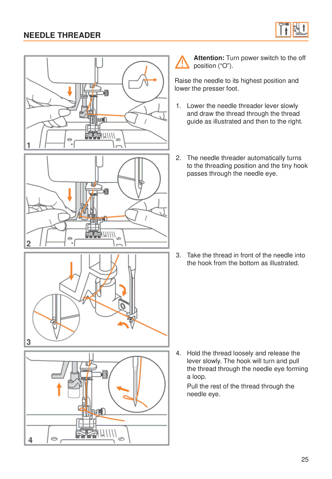 Husqvarna C10, C20 manual Needle Threader 