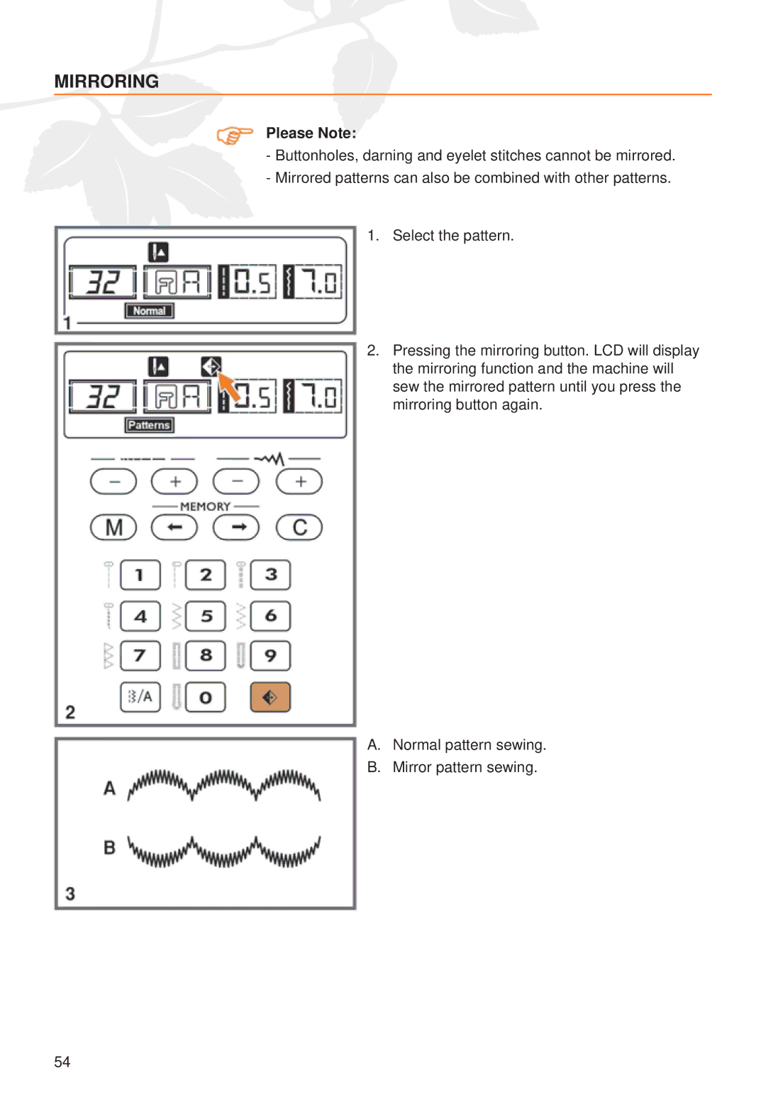 Husqvarna C20, C10 manual Mirroring, Please Note 