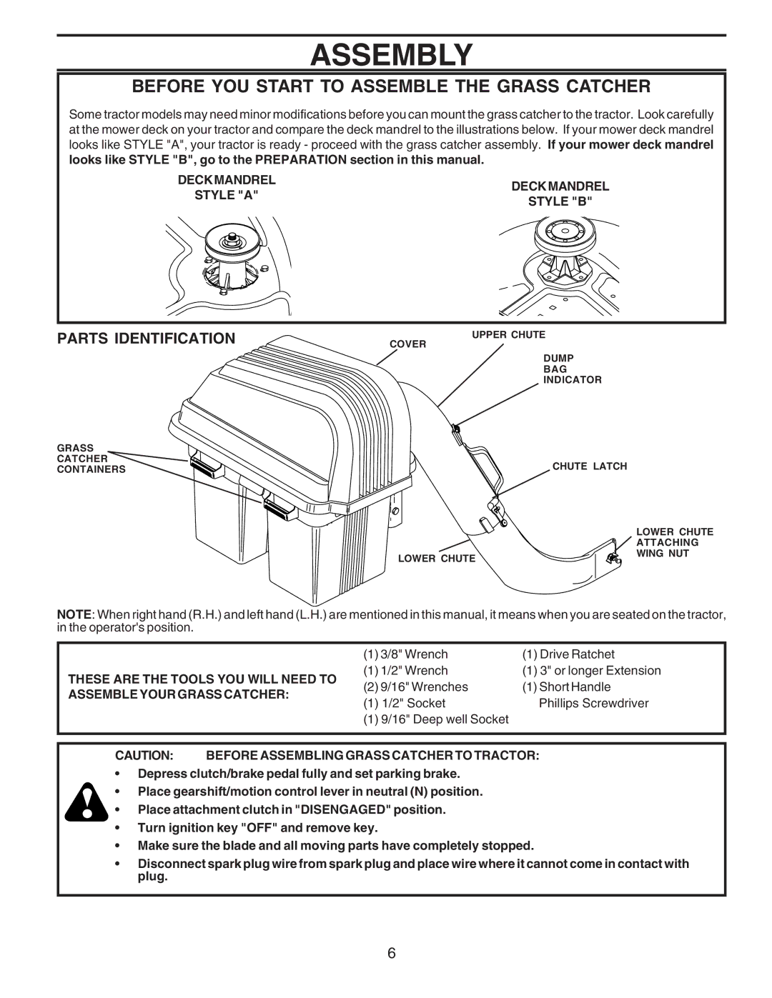 Husqvarna C38D manual Assembly, Parts Identification 