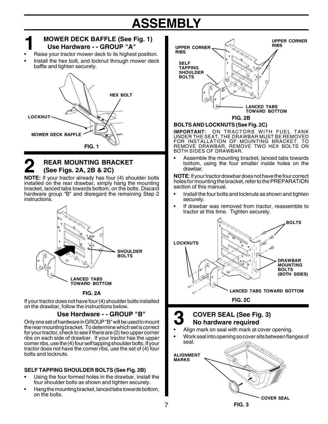 Husqvarna C38D manual Rear Mounting Bracket 