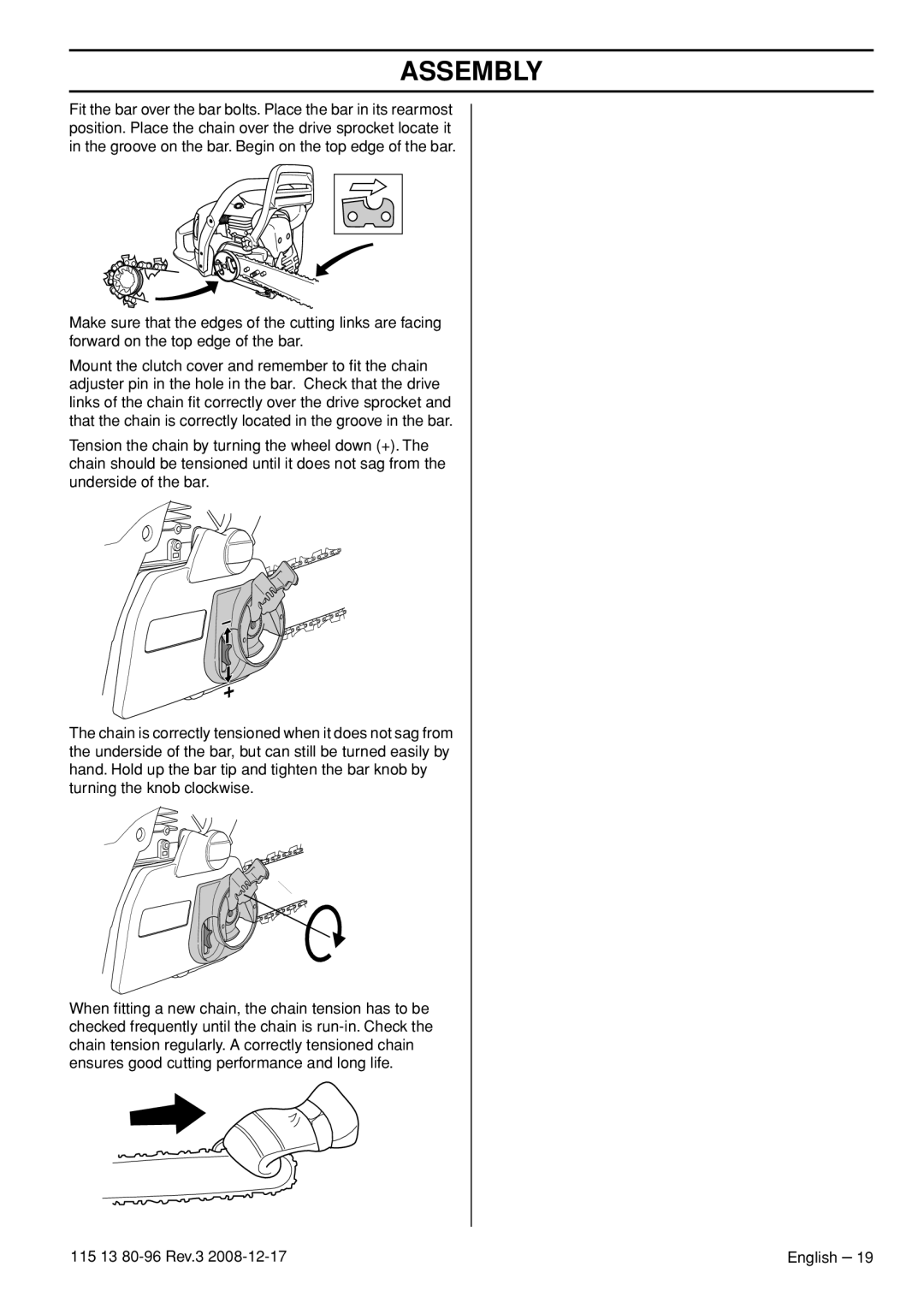 Husqvarna CARB III manual Assembly 