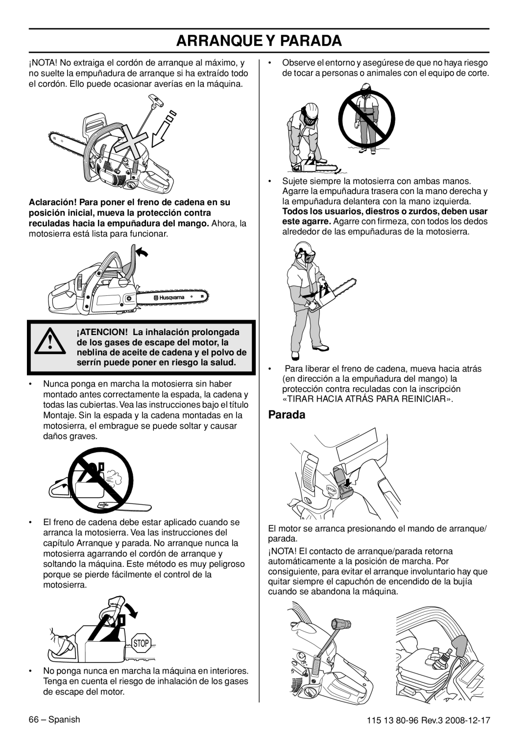 Husqvarna CARB III manual Parada 