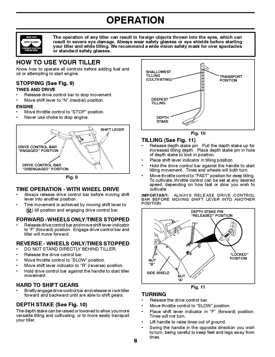 Husqvarna CRT1350LS owner manual HOW to USE Your Tiller 