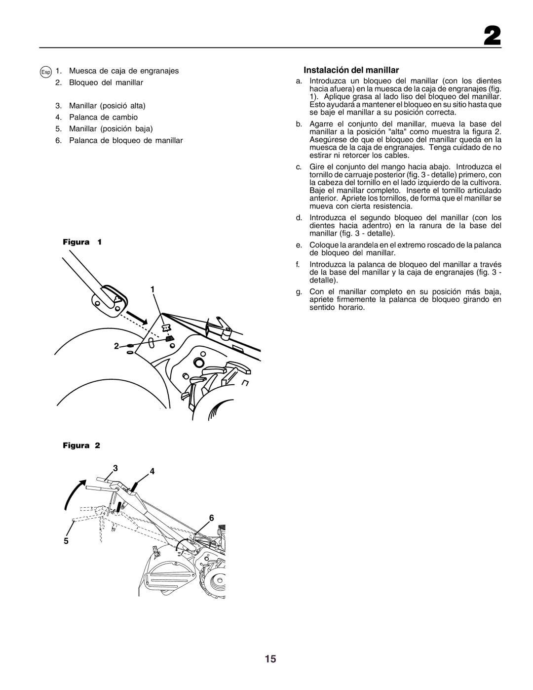 Husqvarna crt51 instruction manual Instalación del manillar, Figura 