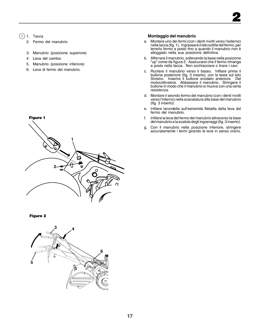 Husqvarna crt51 instruction manual Montaggio del manubrio 