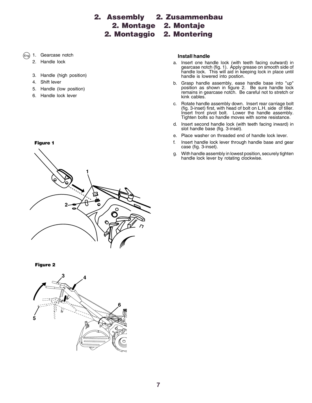 Husqvarna crt51 instruction manual Install handle 