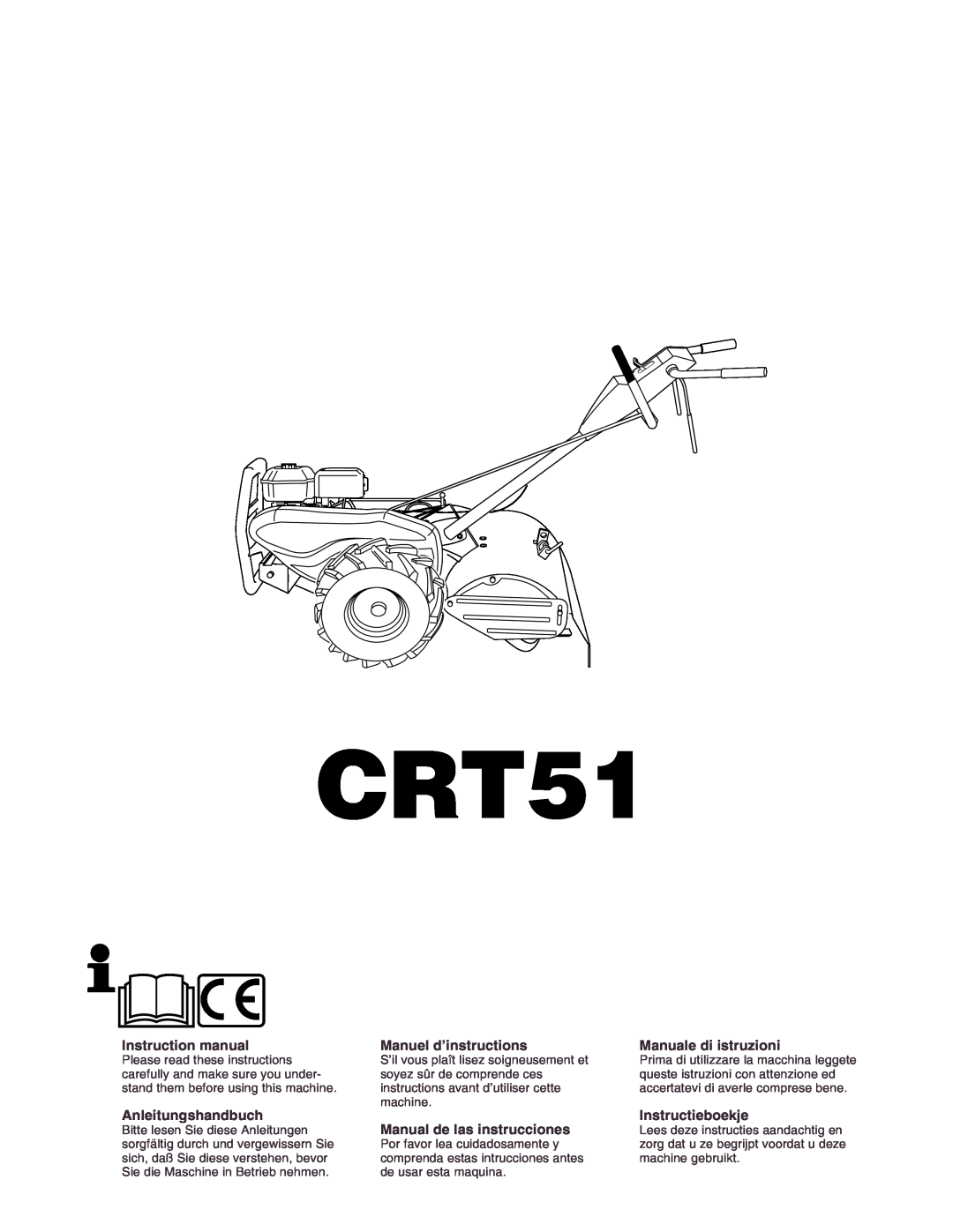 Husqvarna crt51 instruction manual CRT51, Anleitungshandbuch, Manuel d’instructions, Manual de las instrucciones 