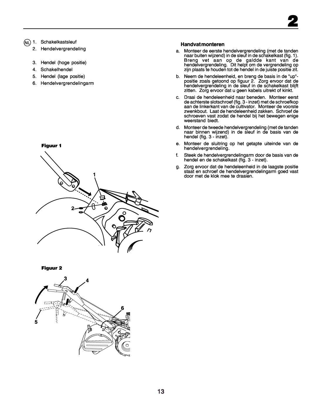 Husqvarna crt51 instruction manual 3 6, Handvat monteren, Figuur 