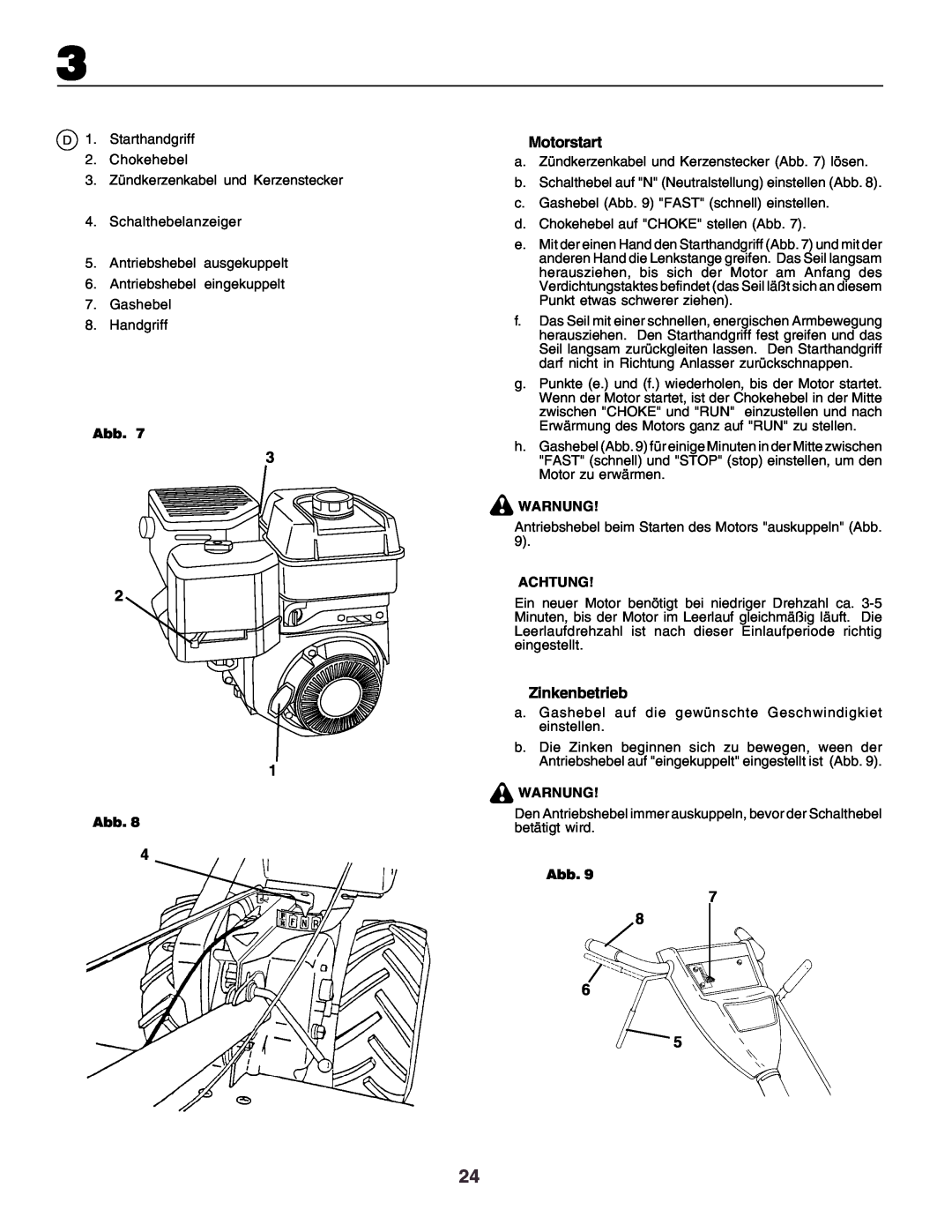 Husqvarna crt51 instruction manual Abb, Warnung, Achtung 