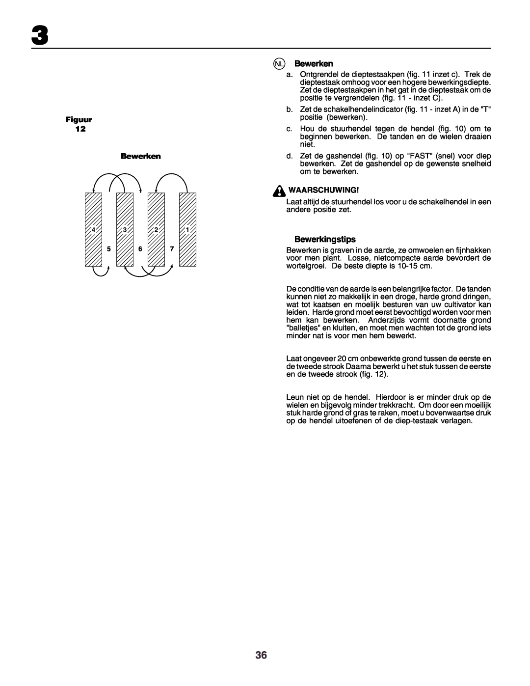 Husqvarna crt51 instruction manual NL Bewerken, Bewerkingstips, Figuur Bewerken, Waarschuwing 