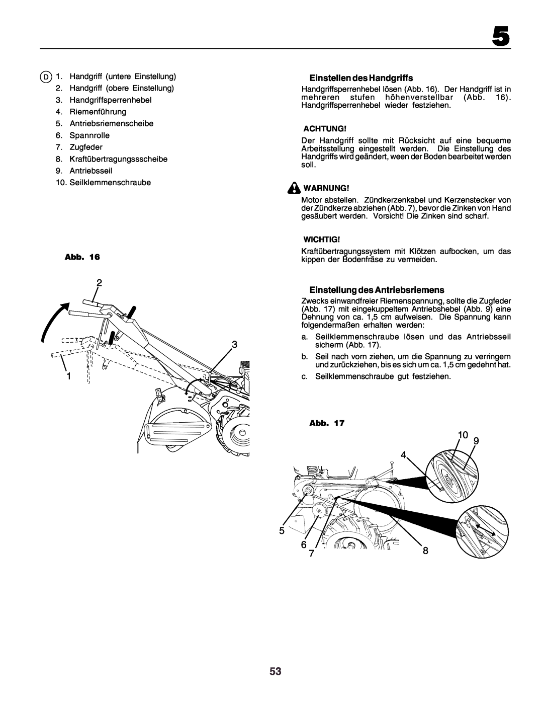 Husqvarna crt51 instruction manual Abb, Achtung, Warnung, Wichtig 
