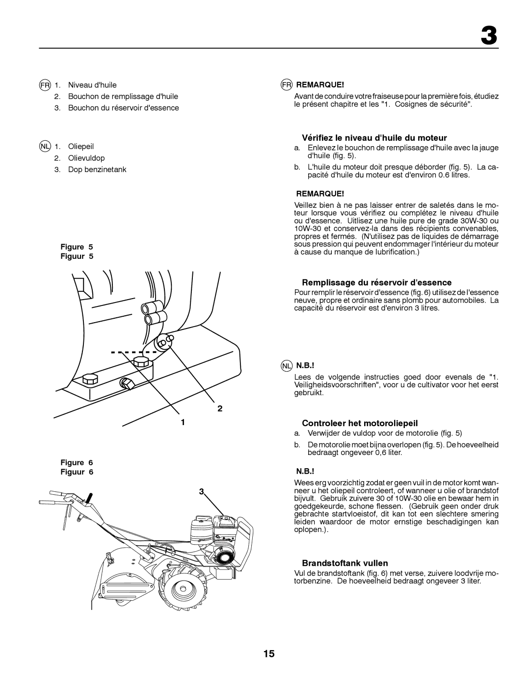 Husqvarna CRT81 Vérifiez le niveau dhuile du moteur, Remplissage du réservoir dessence, Controleer het motoroliepeil 