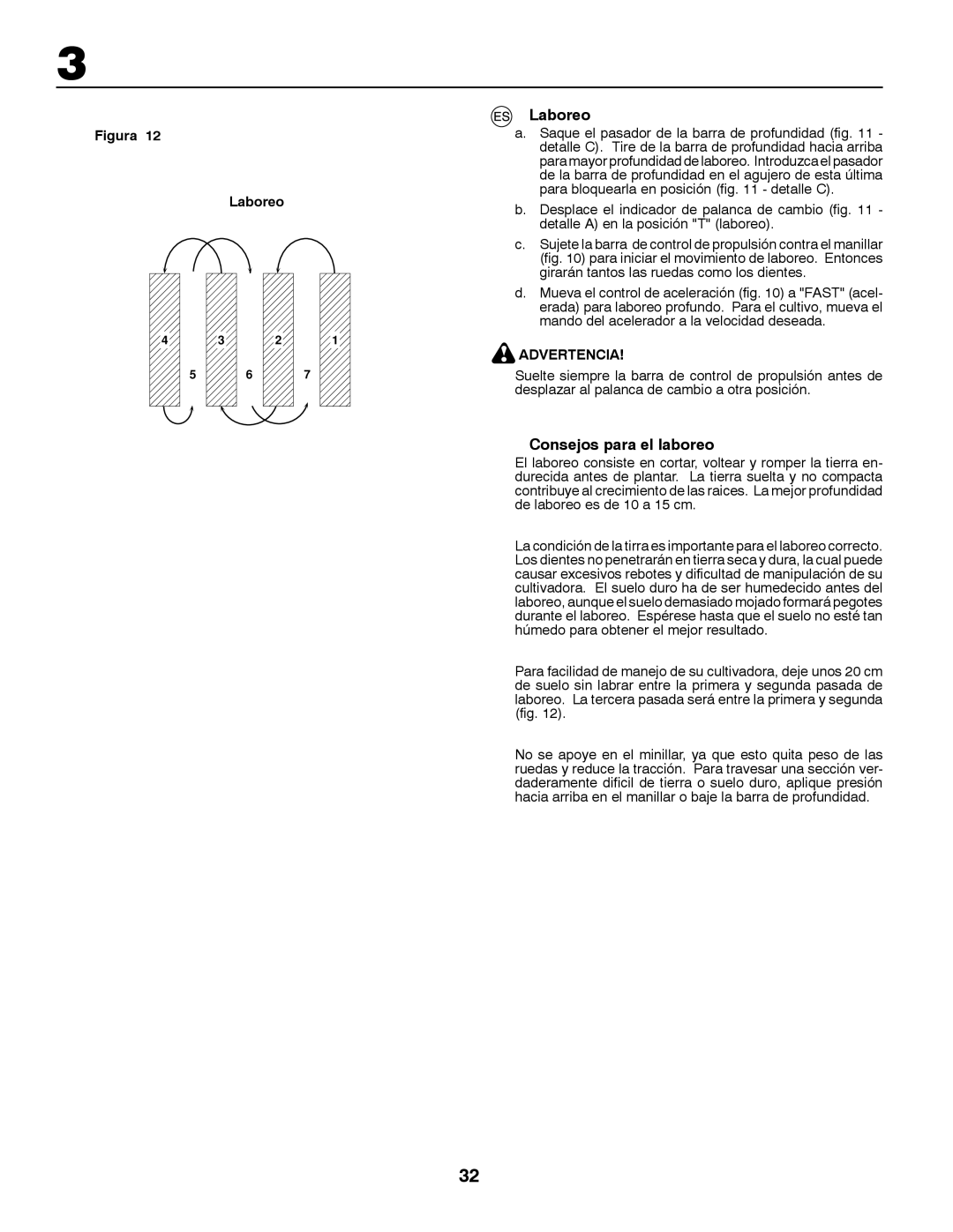 Husqvarna CRT81 instruction manual Laboreo, Consejos para el laboreo 