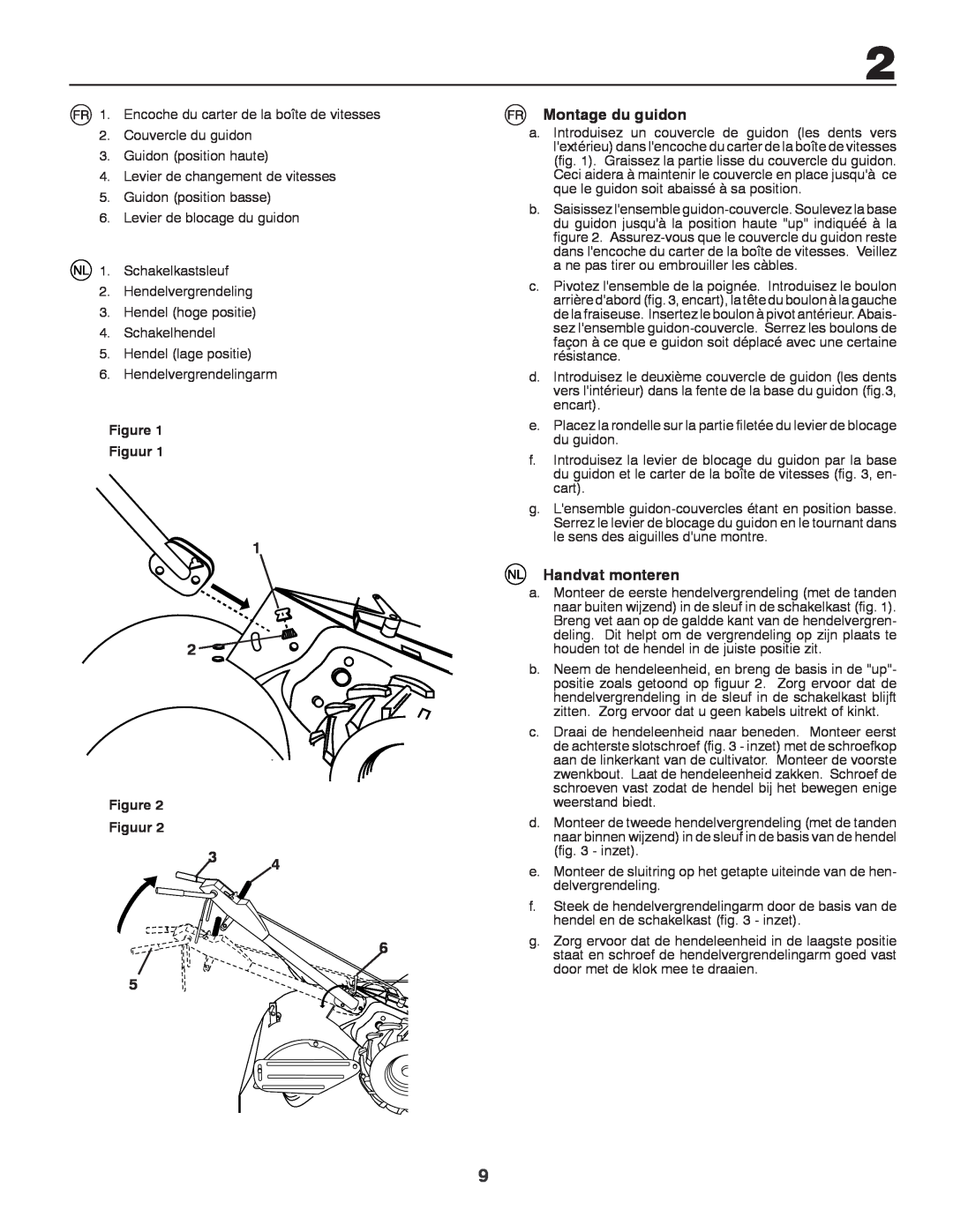 Husqvarna CRT81 instruction manual Montage du guidon, Handvat monteren, Figuur 
