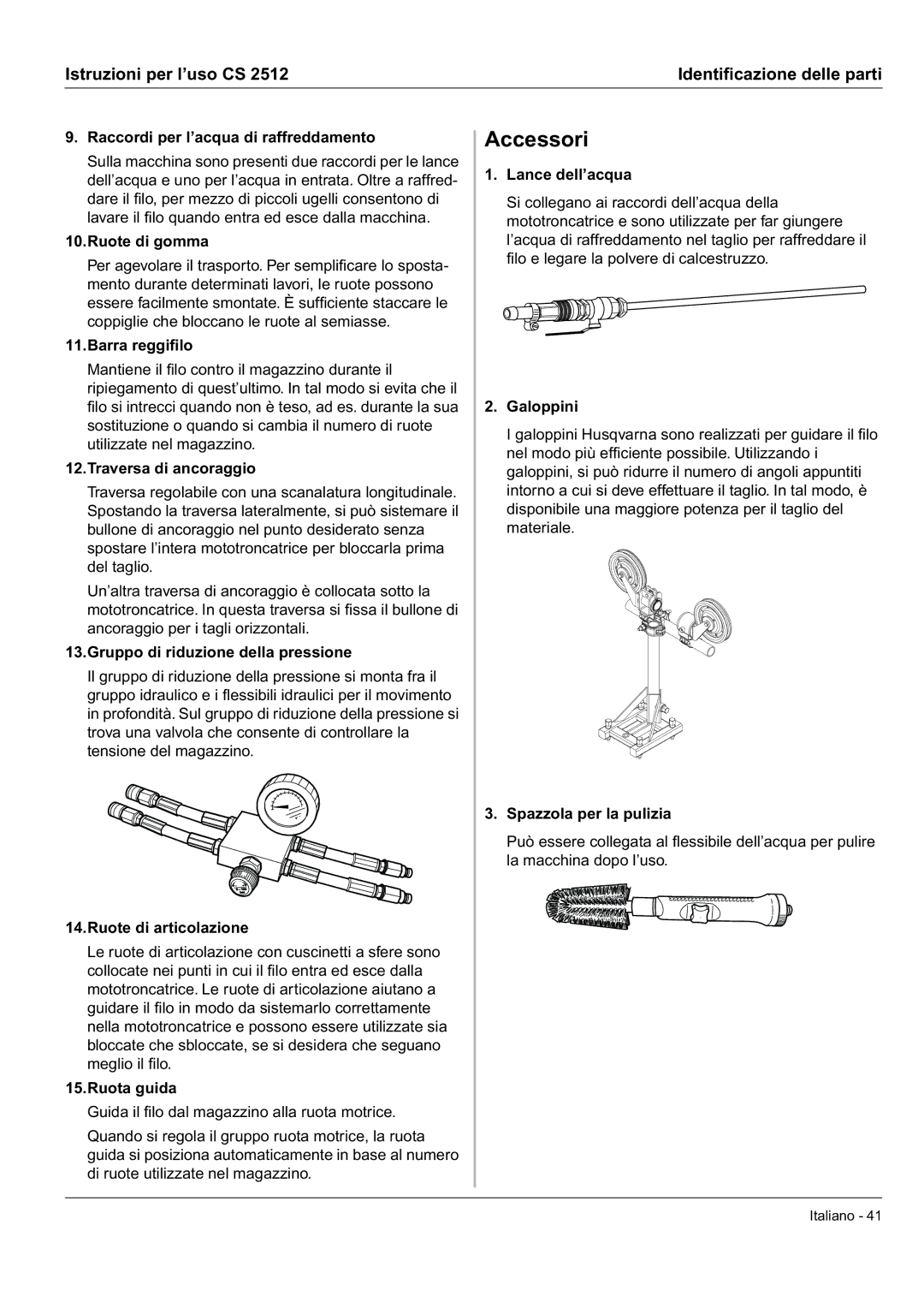 Husqvarna CS 2512 manual Accessori 