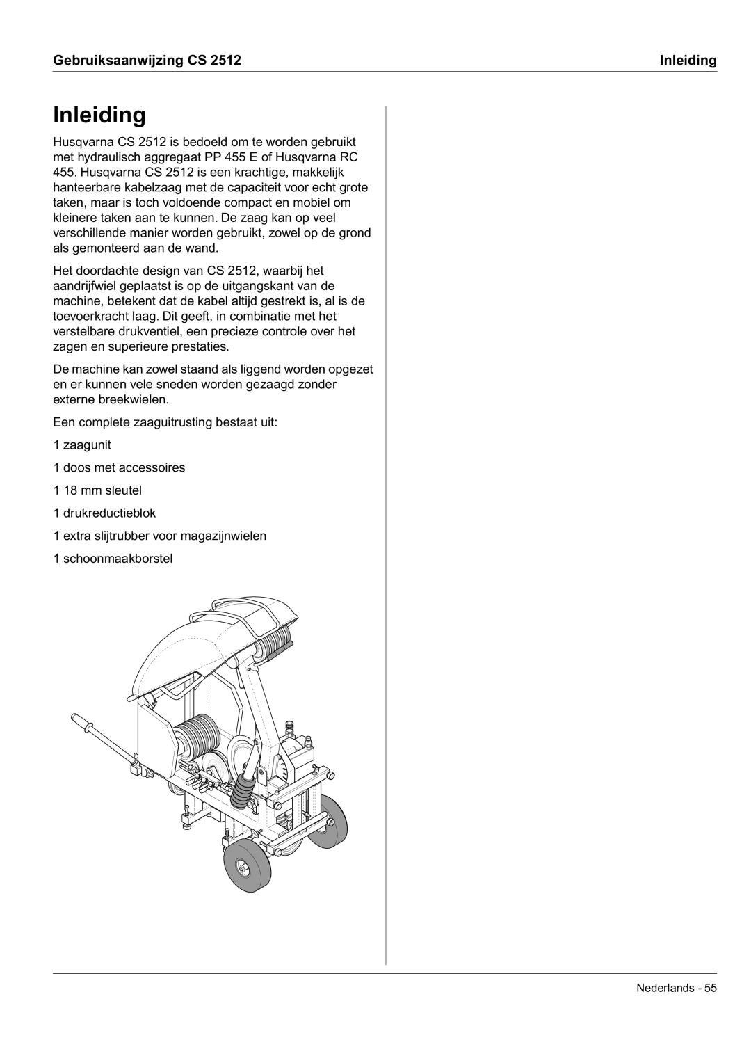 Husqvarna CS 2512 manual Inleiding 