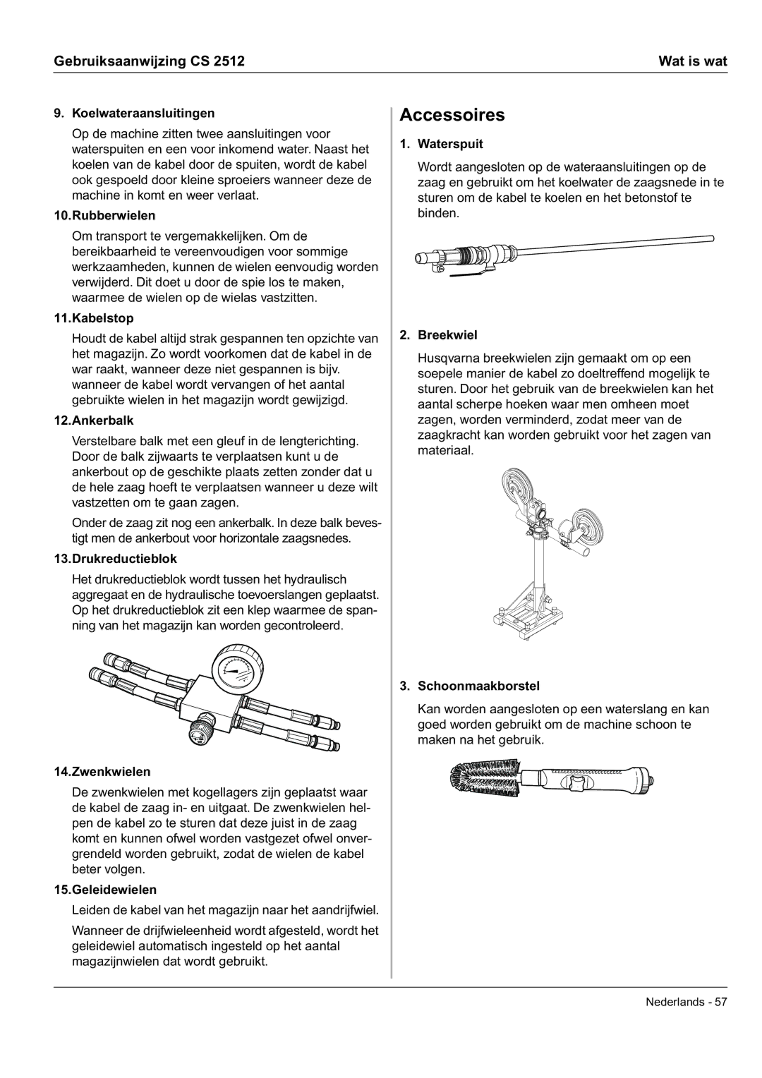 Husqvarna CS 2512 manual Accessoires 