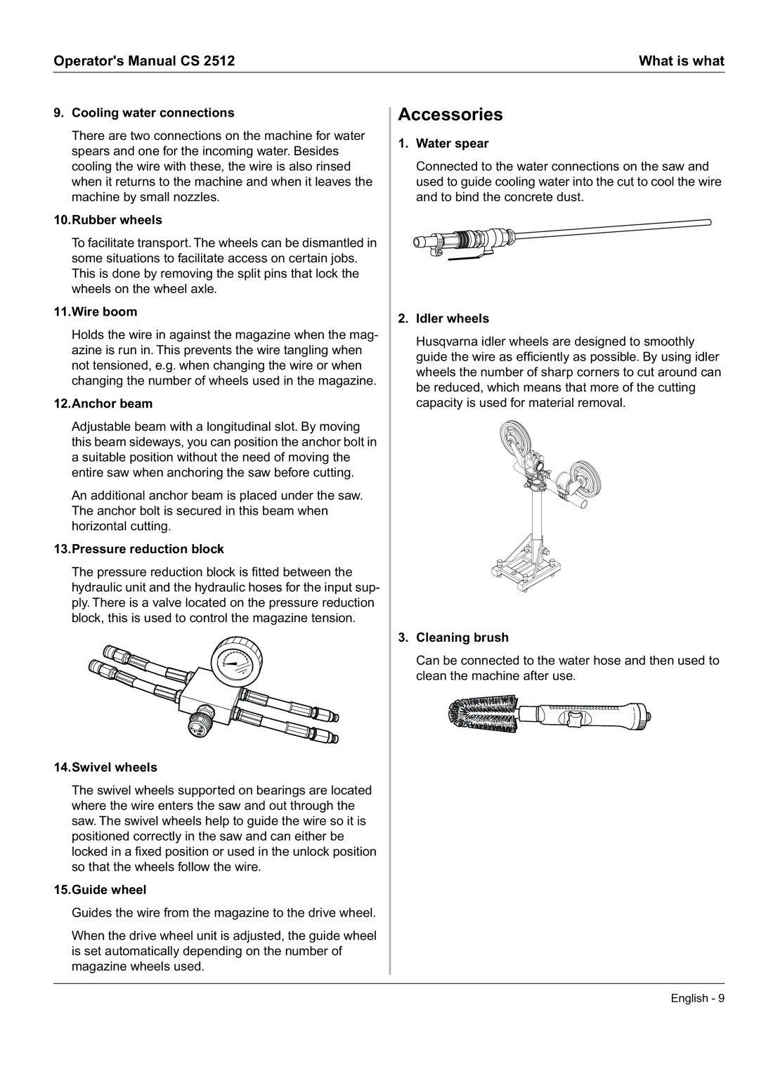 Husqvarna CS 2512 manual Accessories 