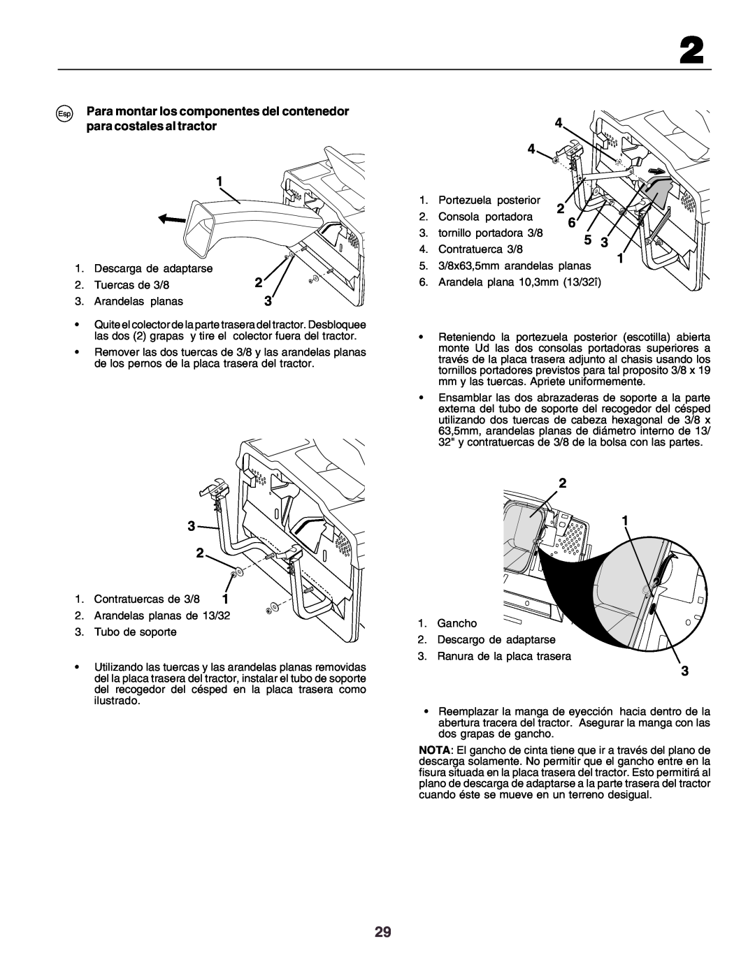 Husqvarna CT130 instruction manual Portezuela posterior 