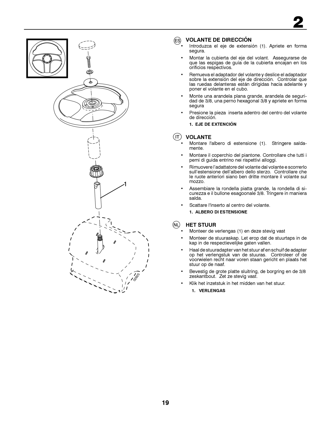 Husqvarna CT131 instruction manual Volante DE Dirección, HET Stuur 