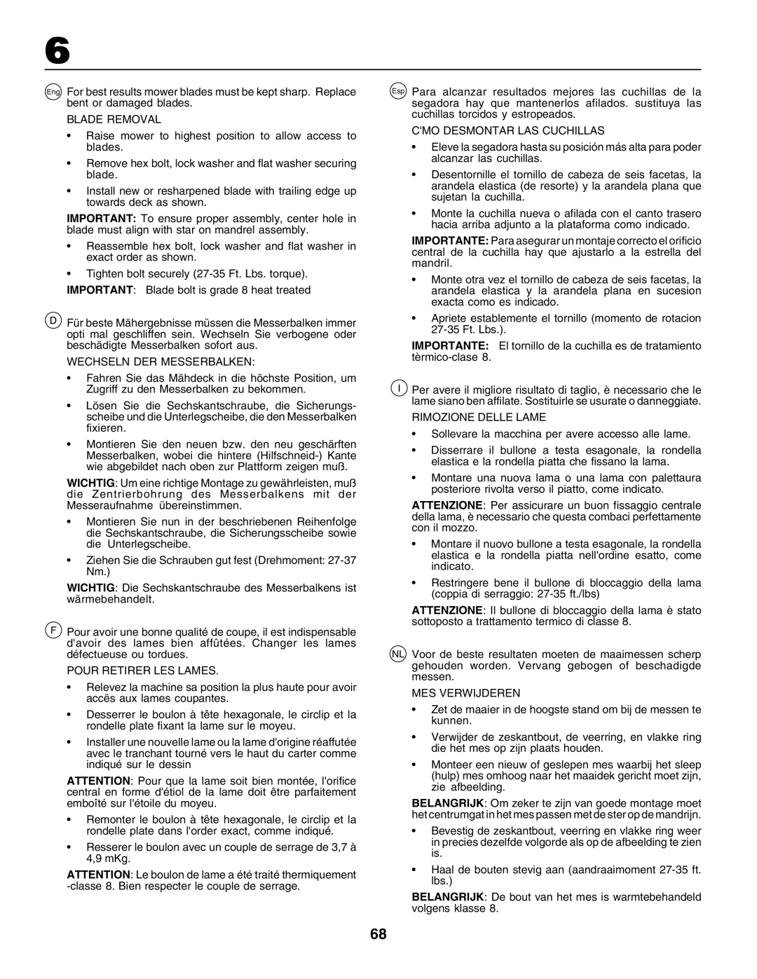 Husqvarna CT135 instruction manual Blade Removal 