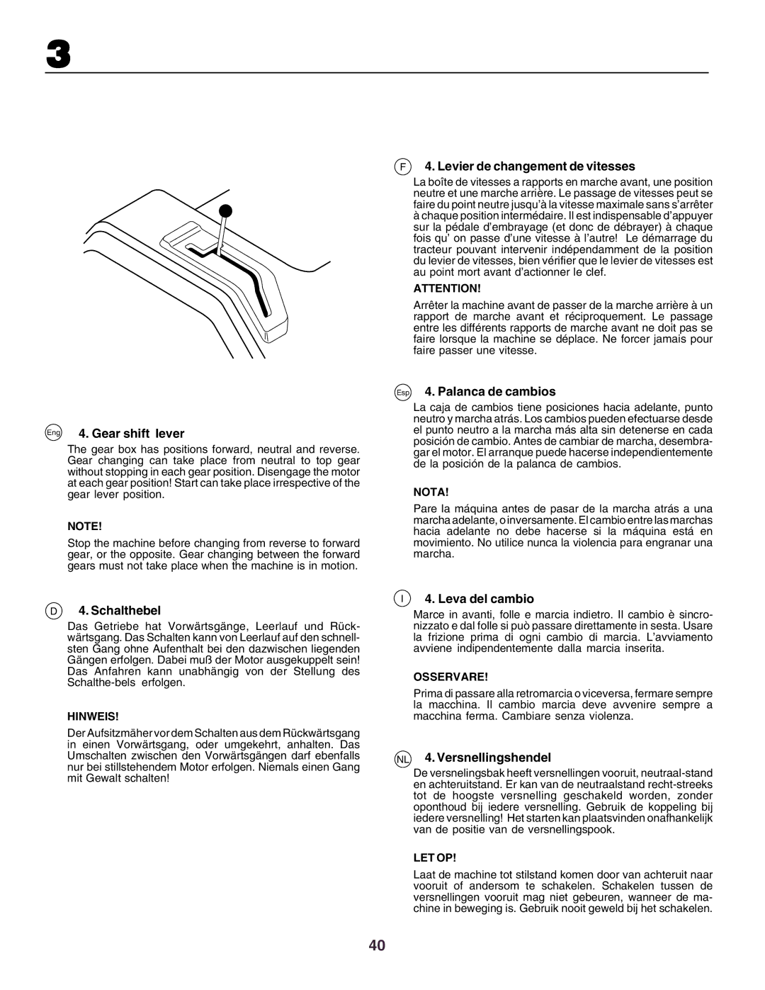 Husqvarna CT160 Eng 4. Gear shift lever, Schalthebel, Levier de changement de vitesses, Esp 4. Palanca de cambios 