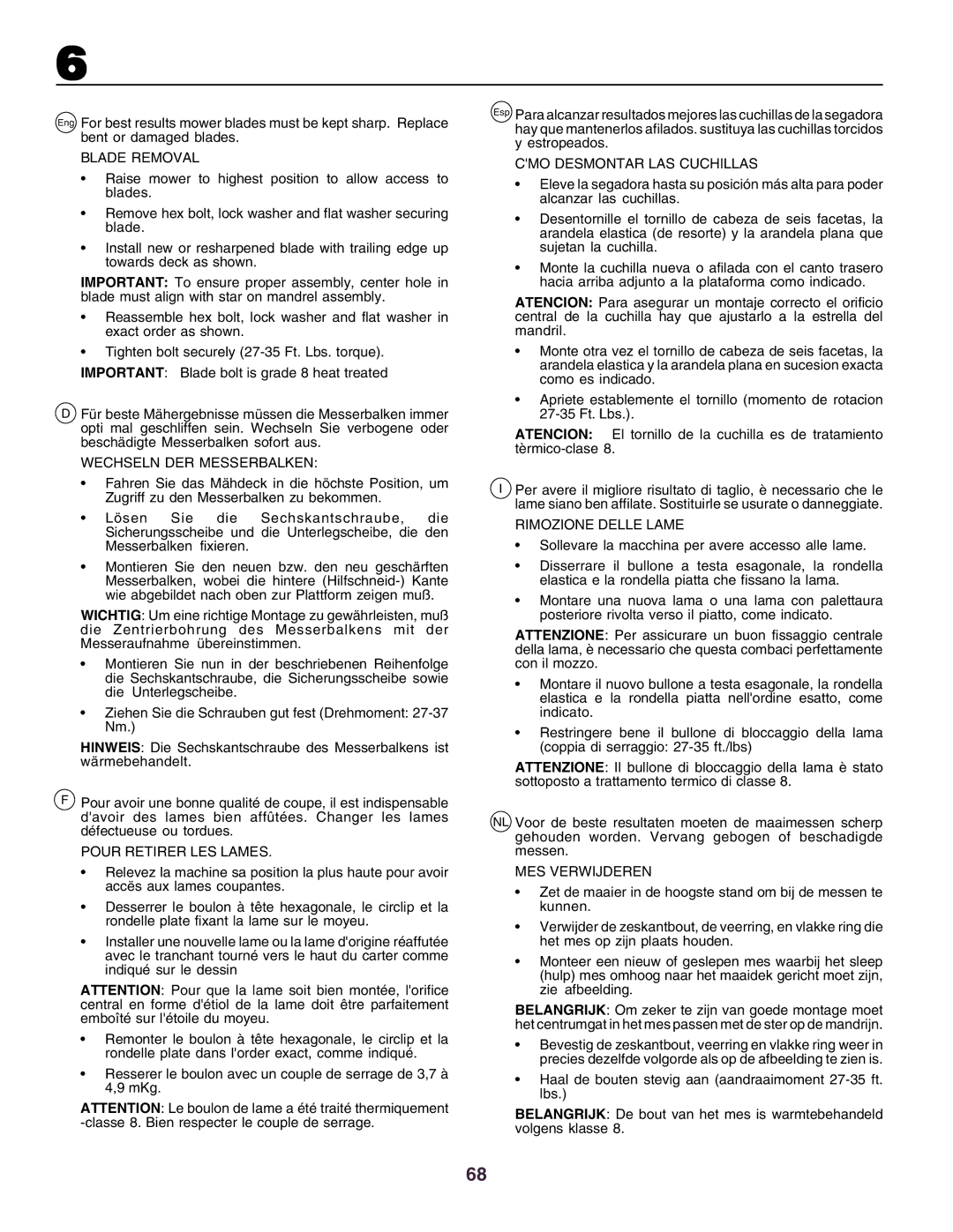 Husqvarna CT160 instruction manual Blade Removal 