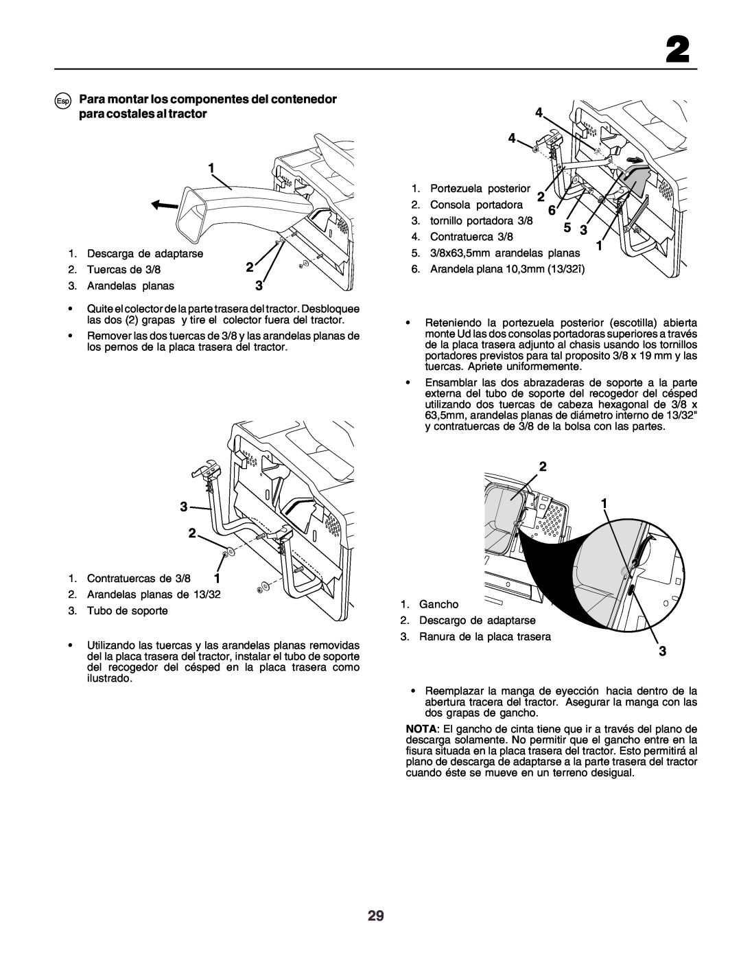 Husqvarna CT160 instruction manual Portezuela posterior 