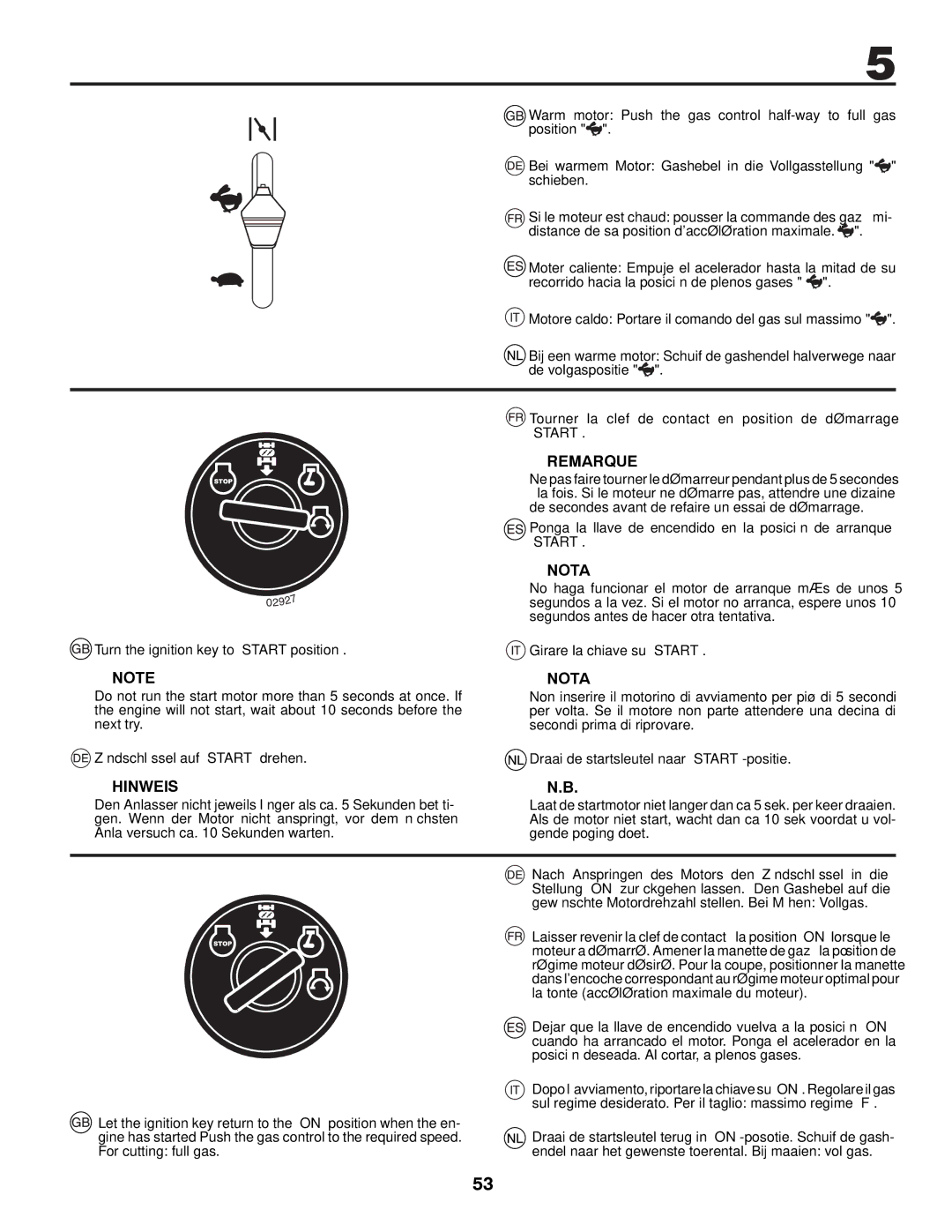 Husqvarna CTH126 instruction manual Hinweis 