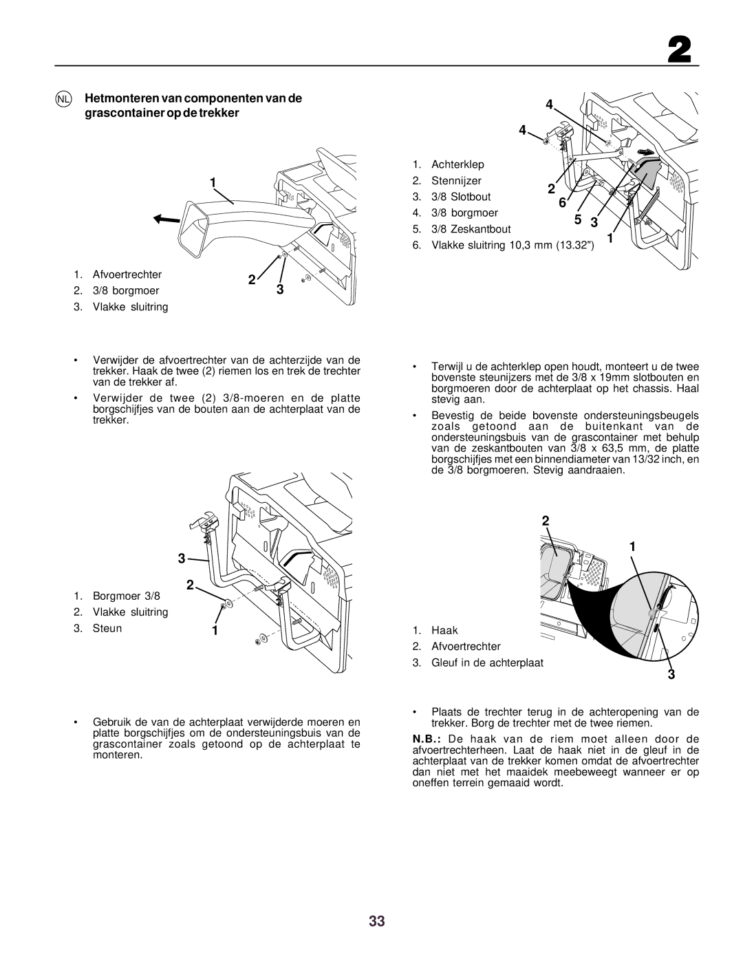 Husqvarna CTH130 instruction manual Sluitring 