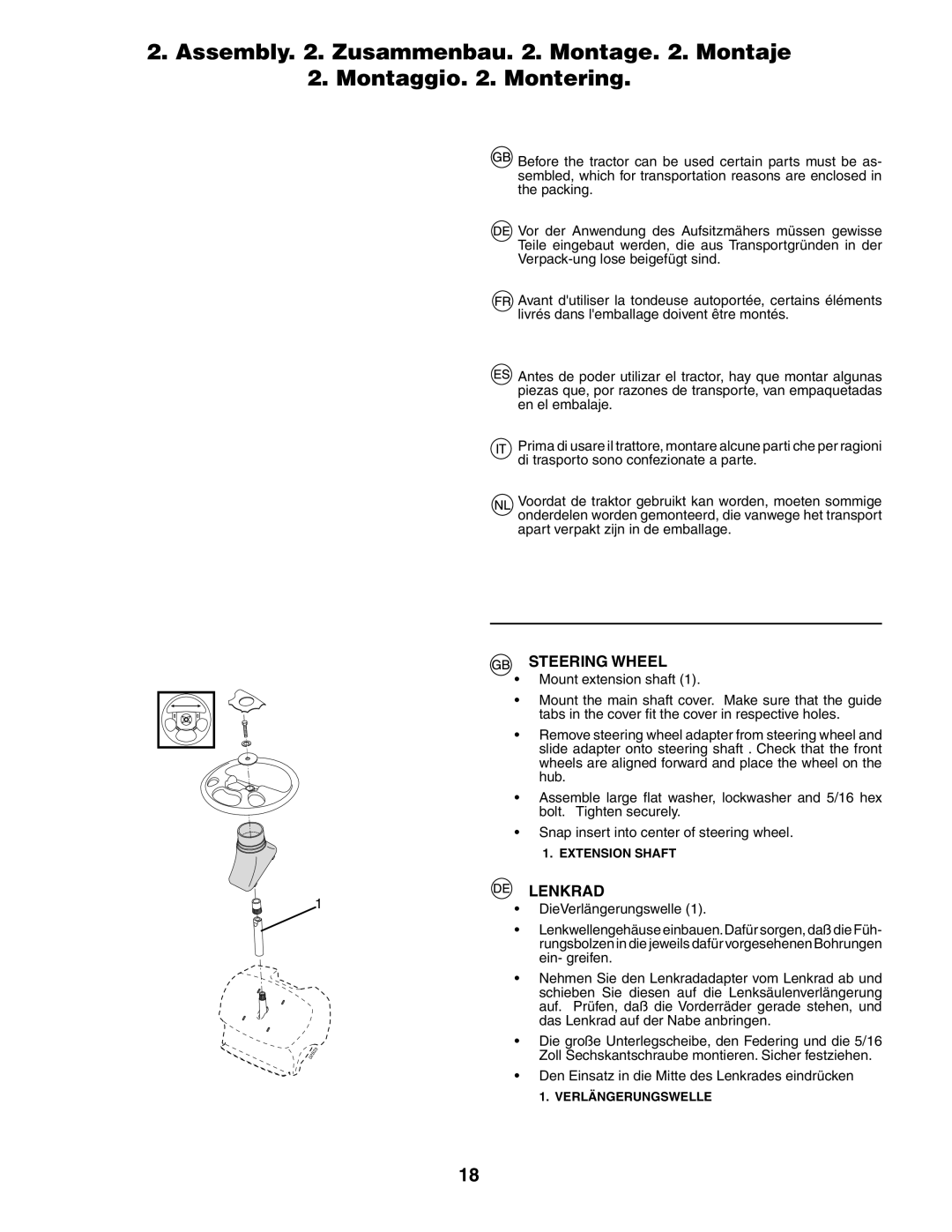 Husqvarna CTH150 XP, CTH210xp instruction manual Steering Wheel, Lenkrad 