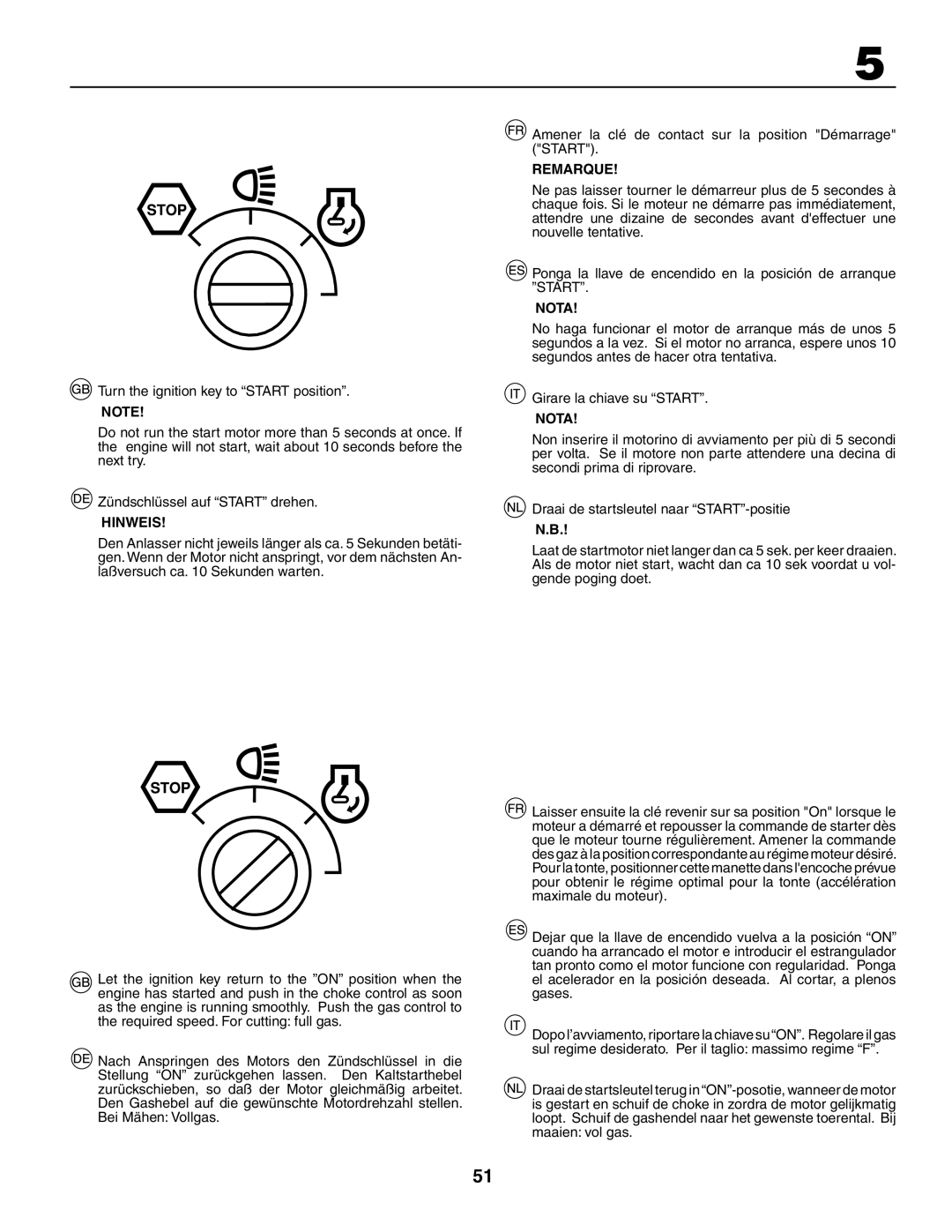 Husqvarna CTH210xp, CTH150 XP instruction manual Hinweis 