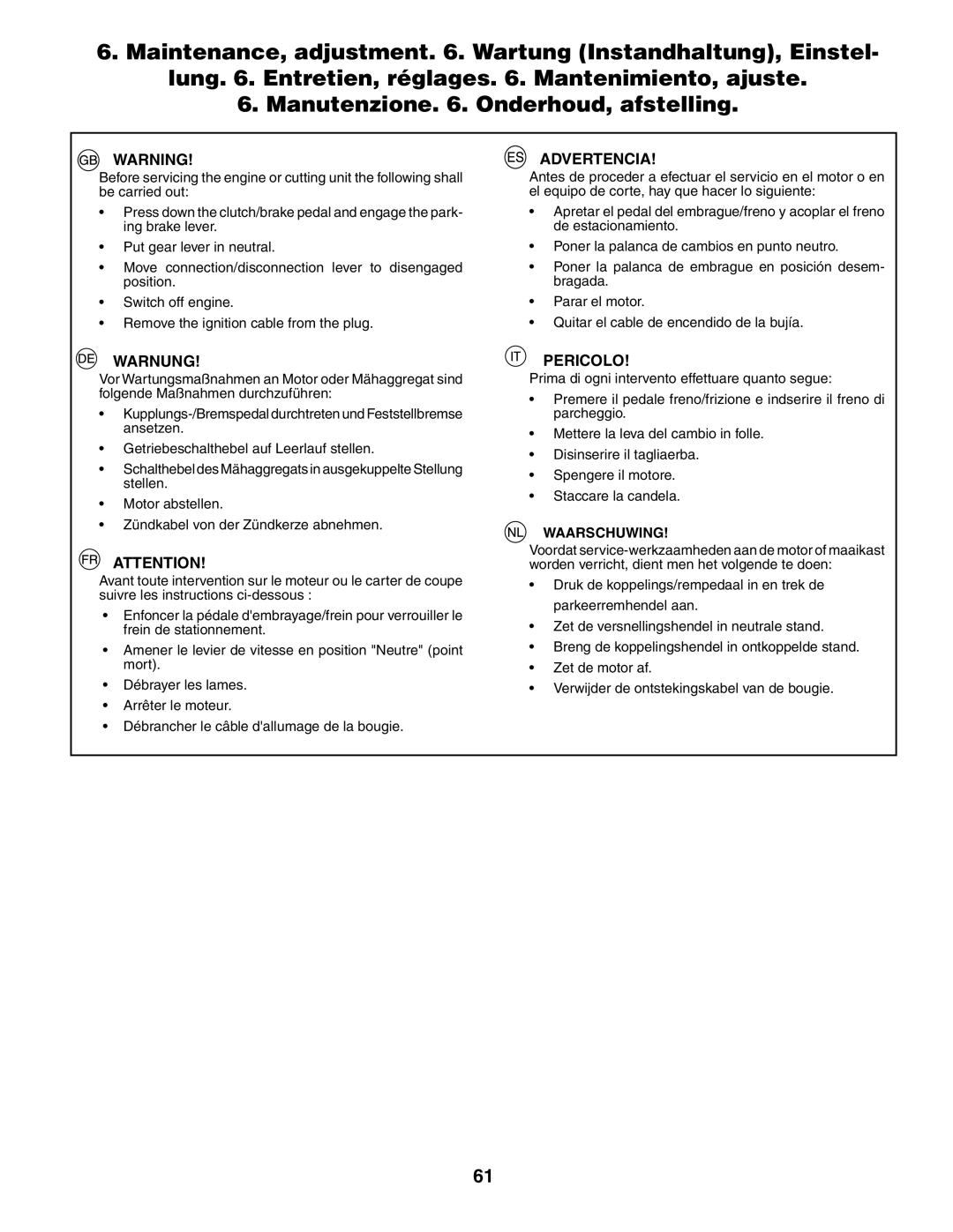 Husqvarna CTH210xp, CTH150 XP instruction manual Waarschuwing 