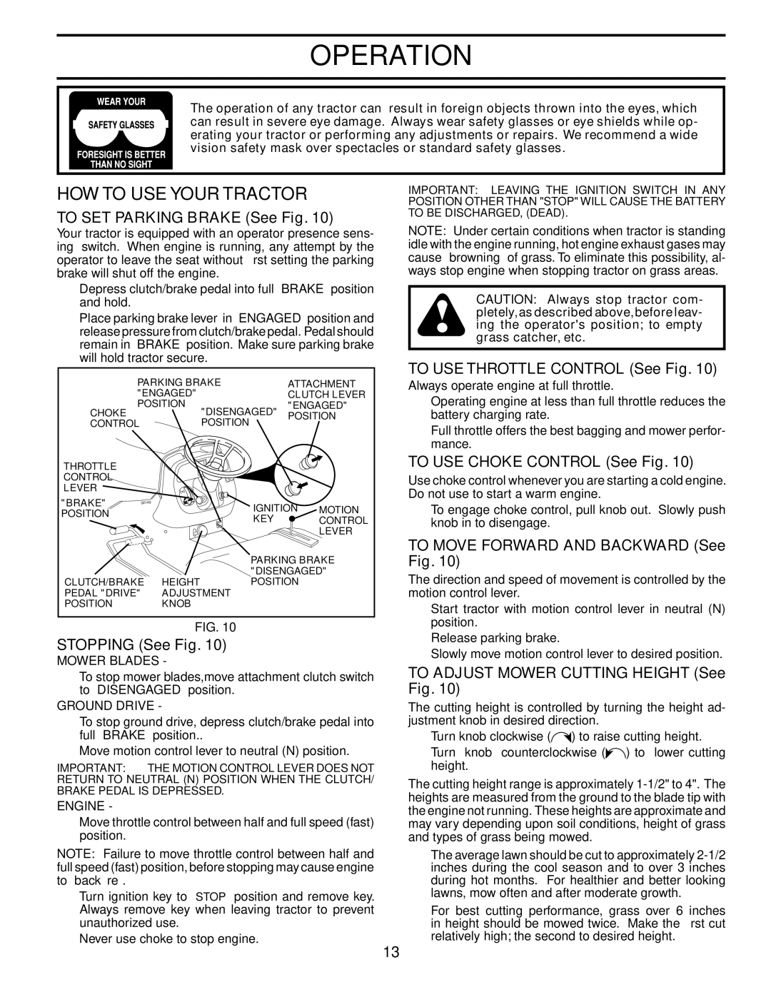 Husqvarna CTH151 XP owner manual HOW to USE Your Tractor 