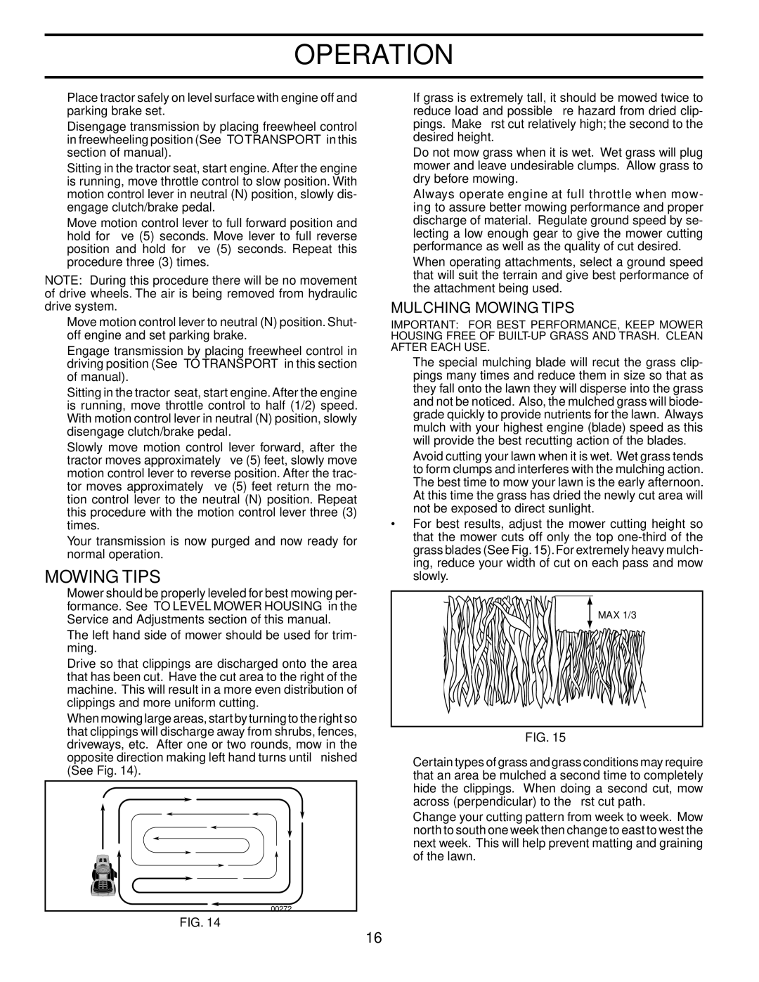 Husqvarna CTH151 XP owner manual Mulching Mowing Tips 